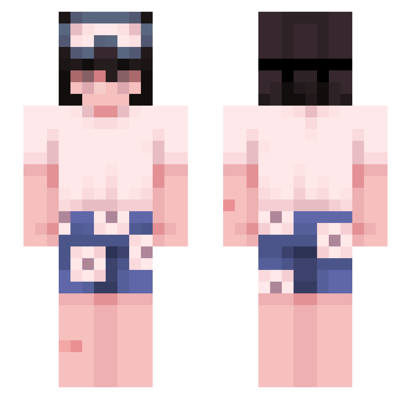 NeeVeeGee Minecraft skin, front and back view