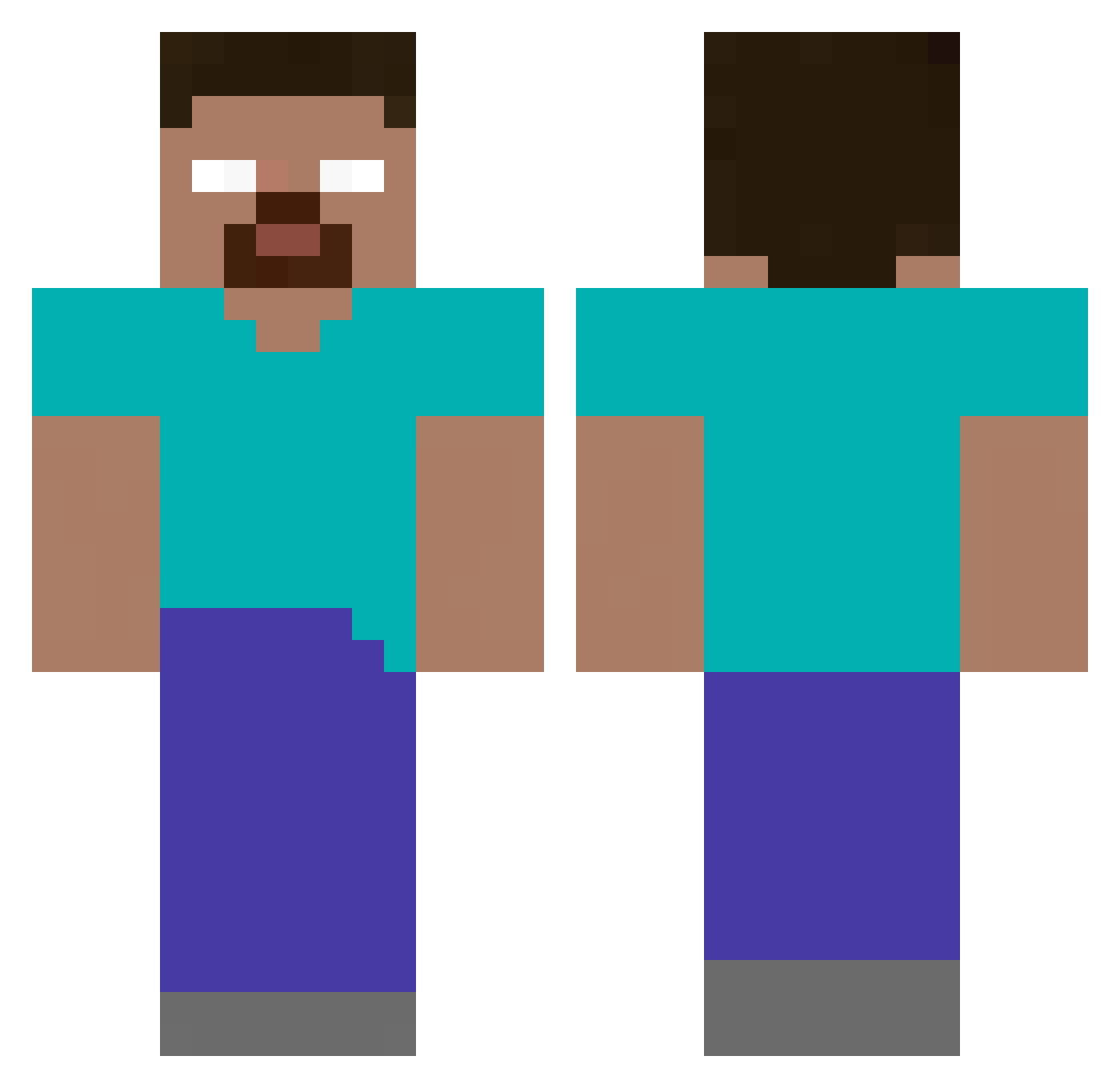 samsonito Minecraft skin, front and back view