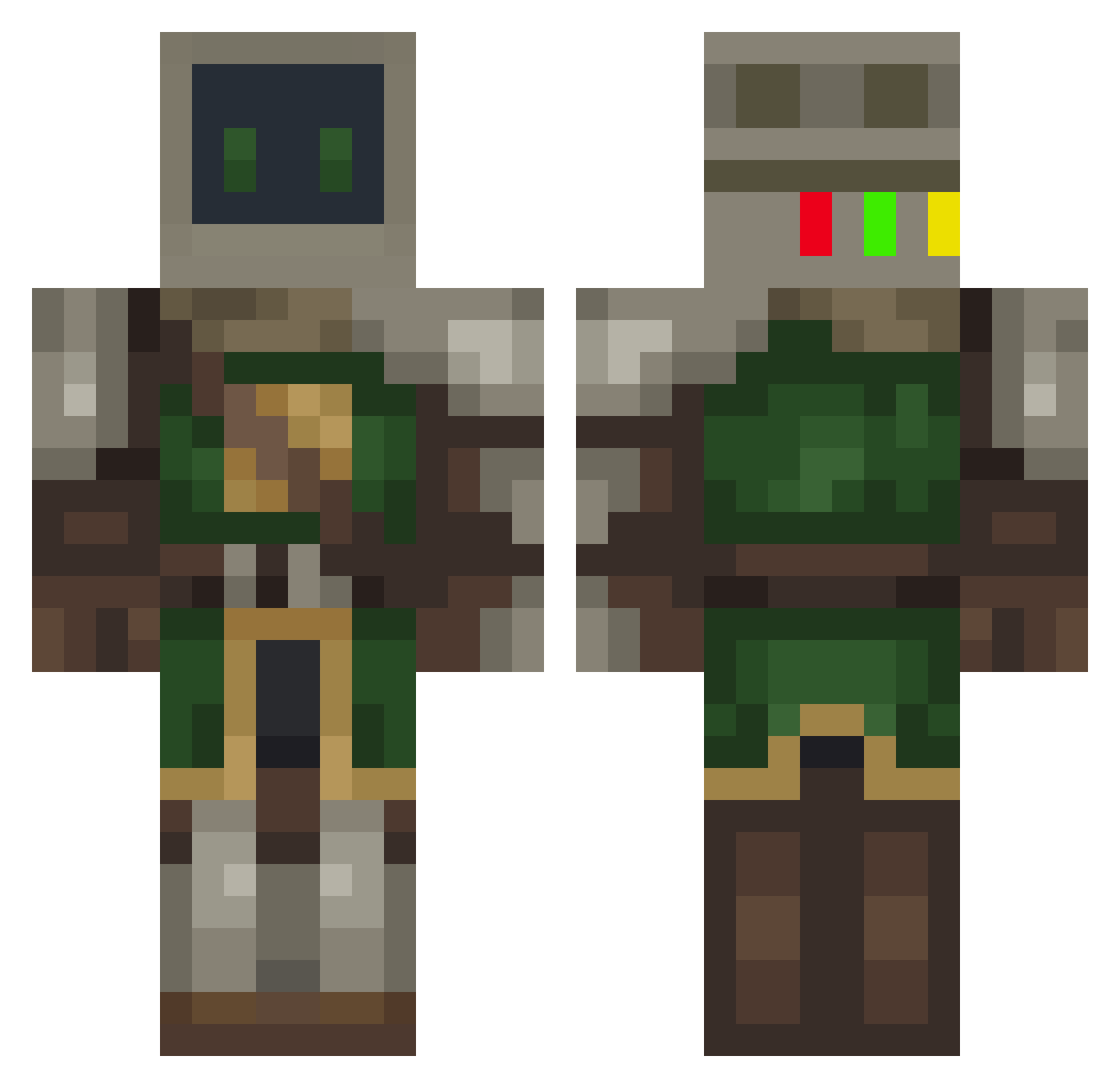 Zi_huai Minecraft skin, front and back view