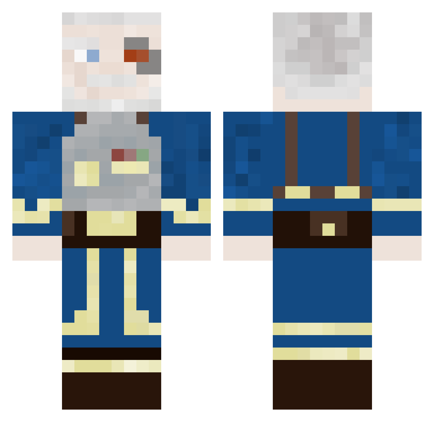 Magik339 Minecraft skin, front and back view