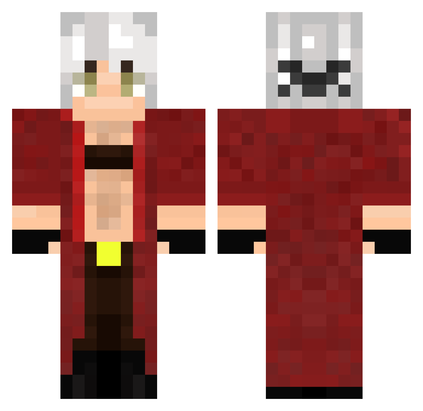 T0KYENS Minecraft skin, front and back view