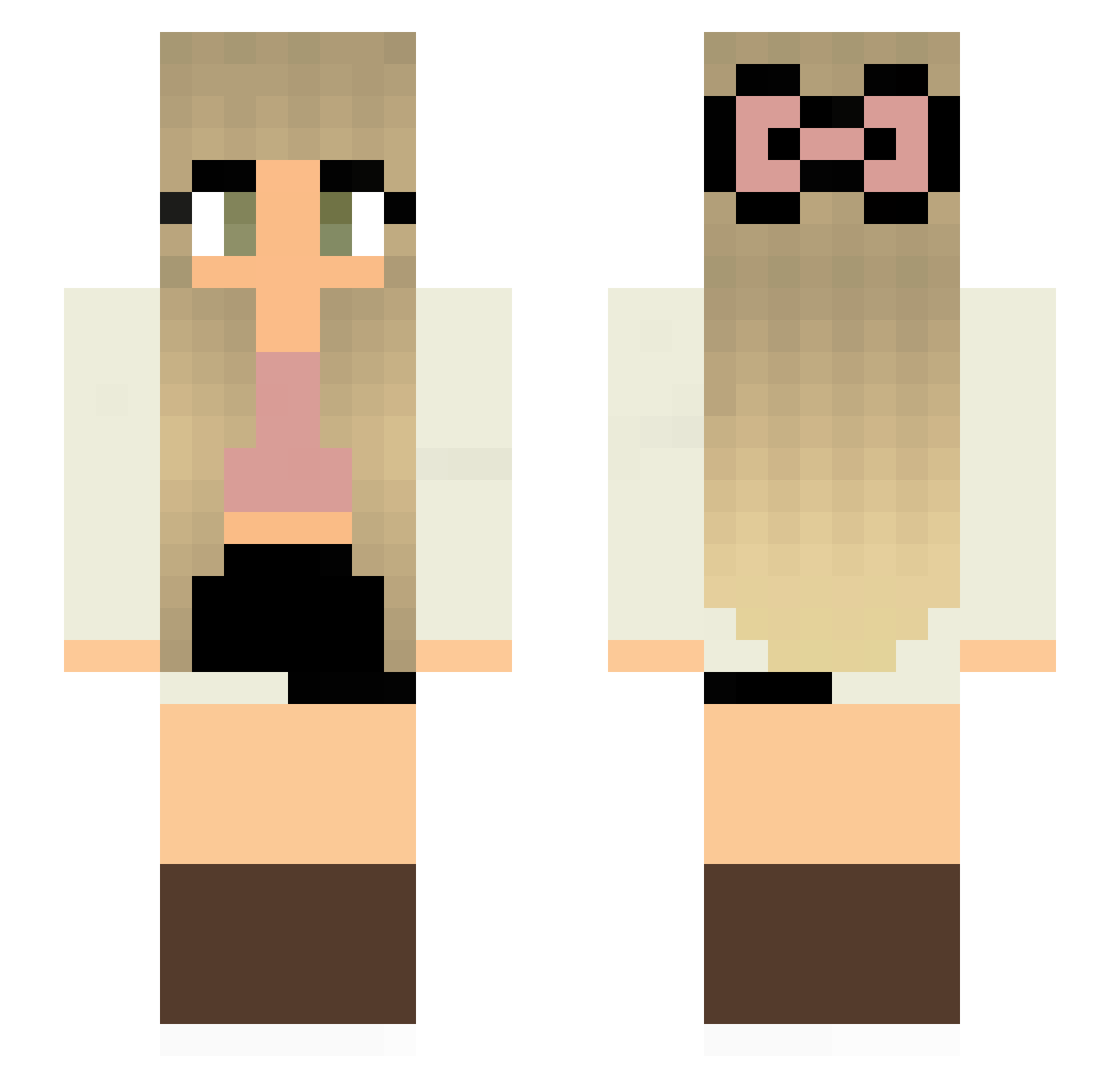 Punkie Minecraft skin, front and back view