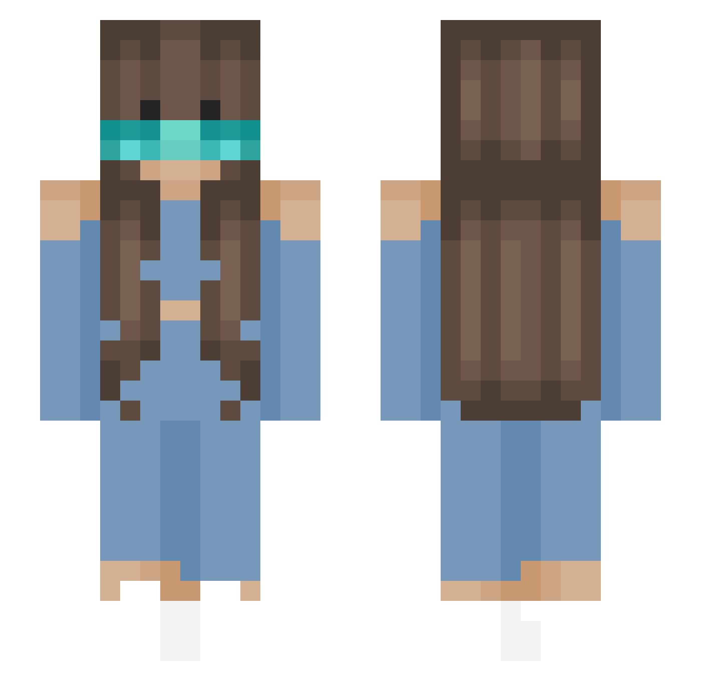 BlueToad64 Minecraft skin, front and back view