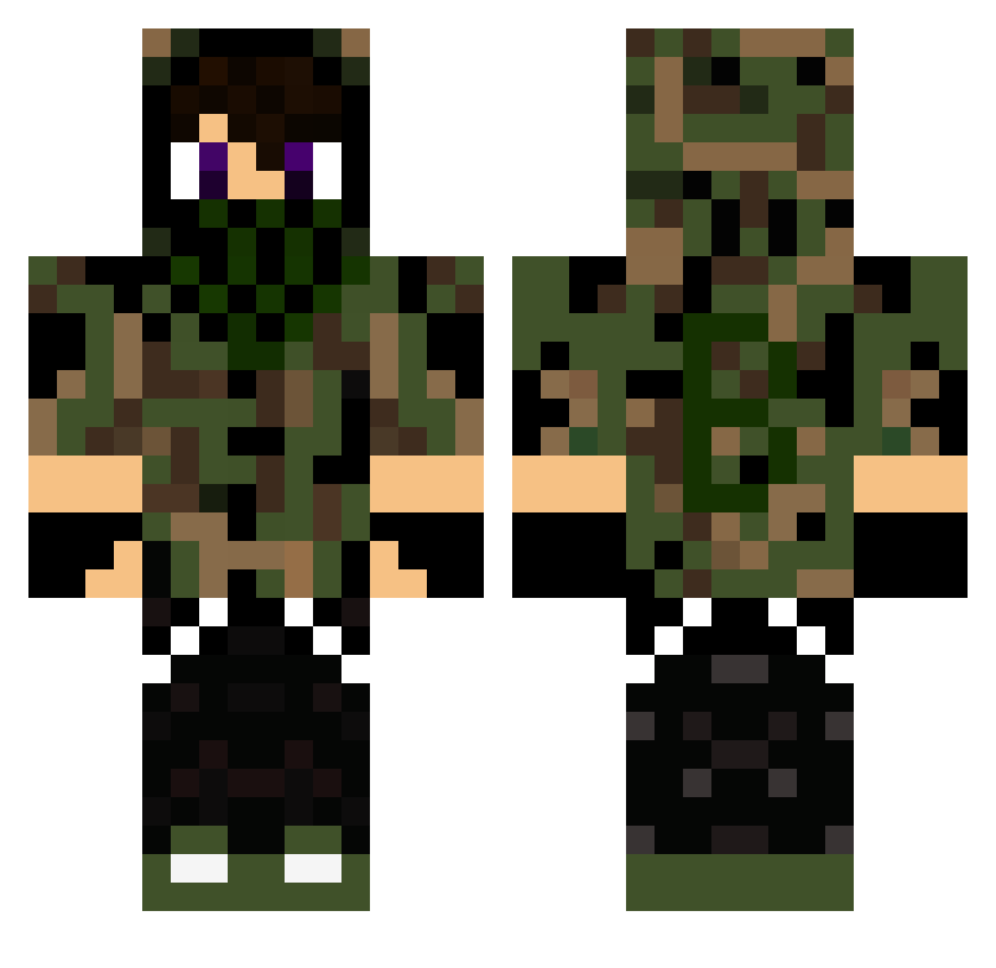 DOZY_CS Minecraft skin, front and back view