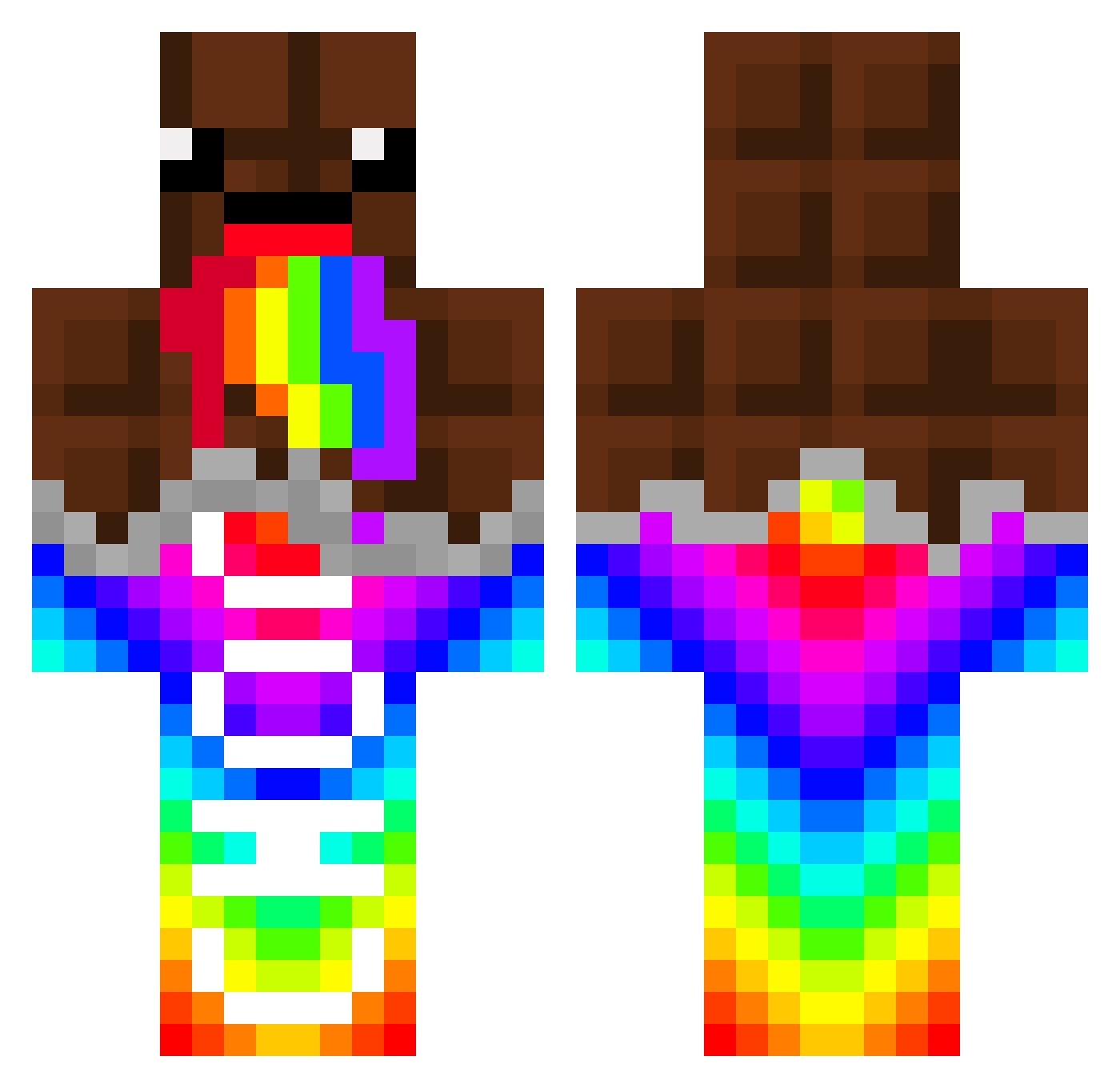 poopydoopyfart Minecraft skin, front and back view