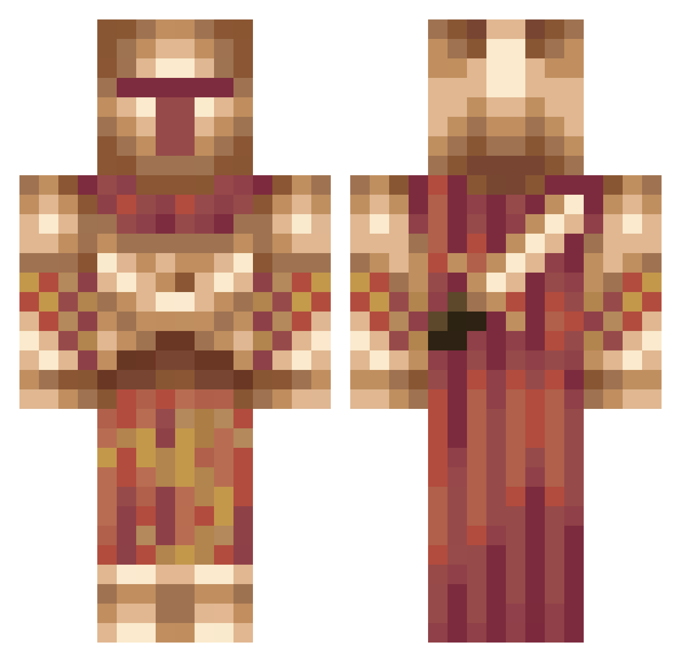 ricebubbles86 Minecraft skin, front and back view