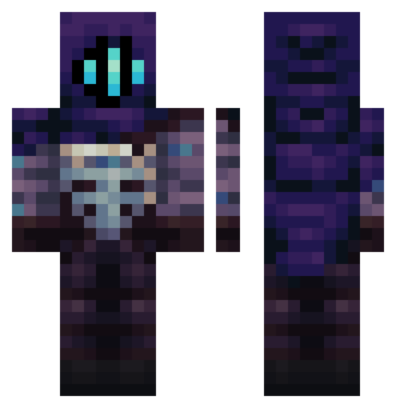 DarkSailoR2 Minecraft skin, front and back view