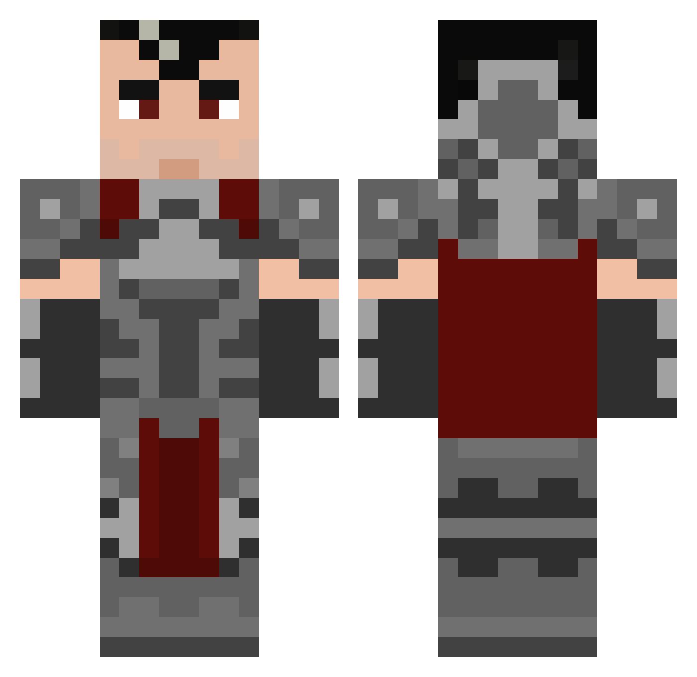 iverno Minecraft skin, front and back view