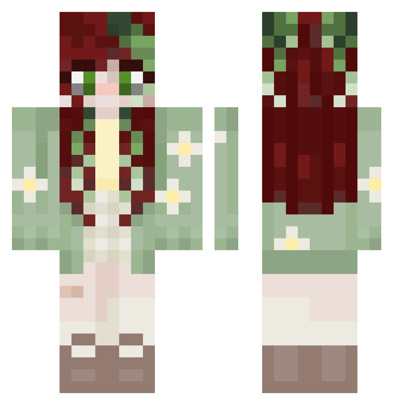 HappyLlama212 Minecraft skin, front and back view