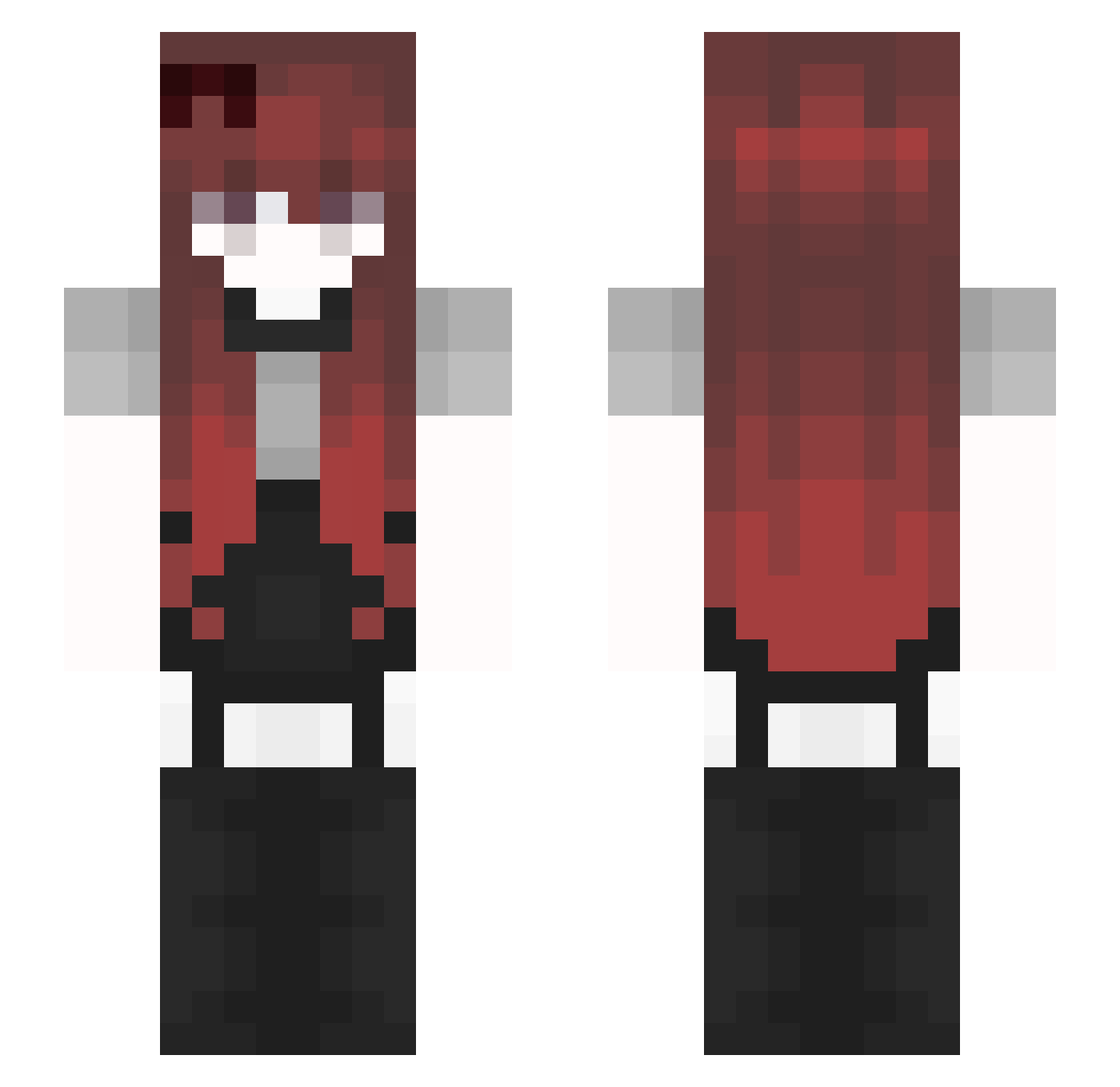Tiazina Minecraft skin, front and back view