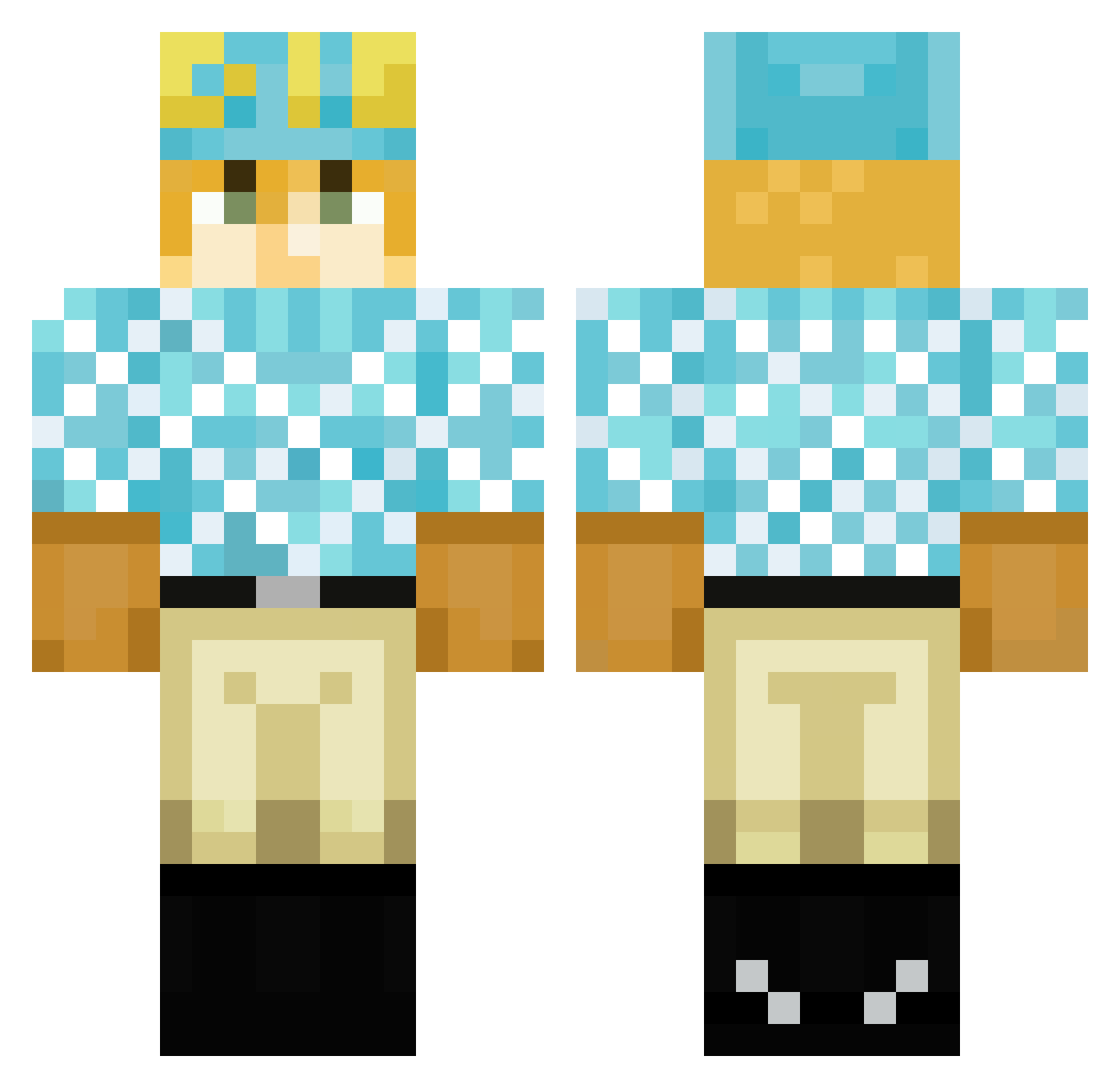 SwagnumOpus Minecraft skin, front and back view