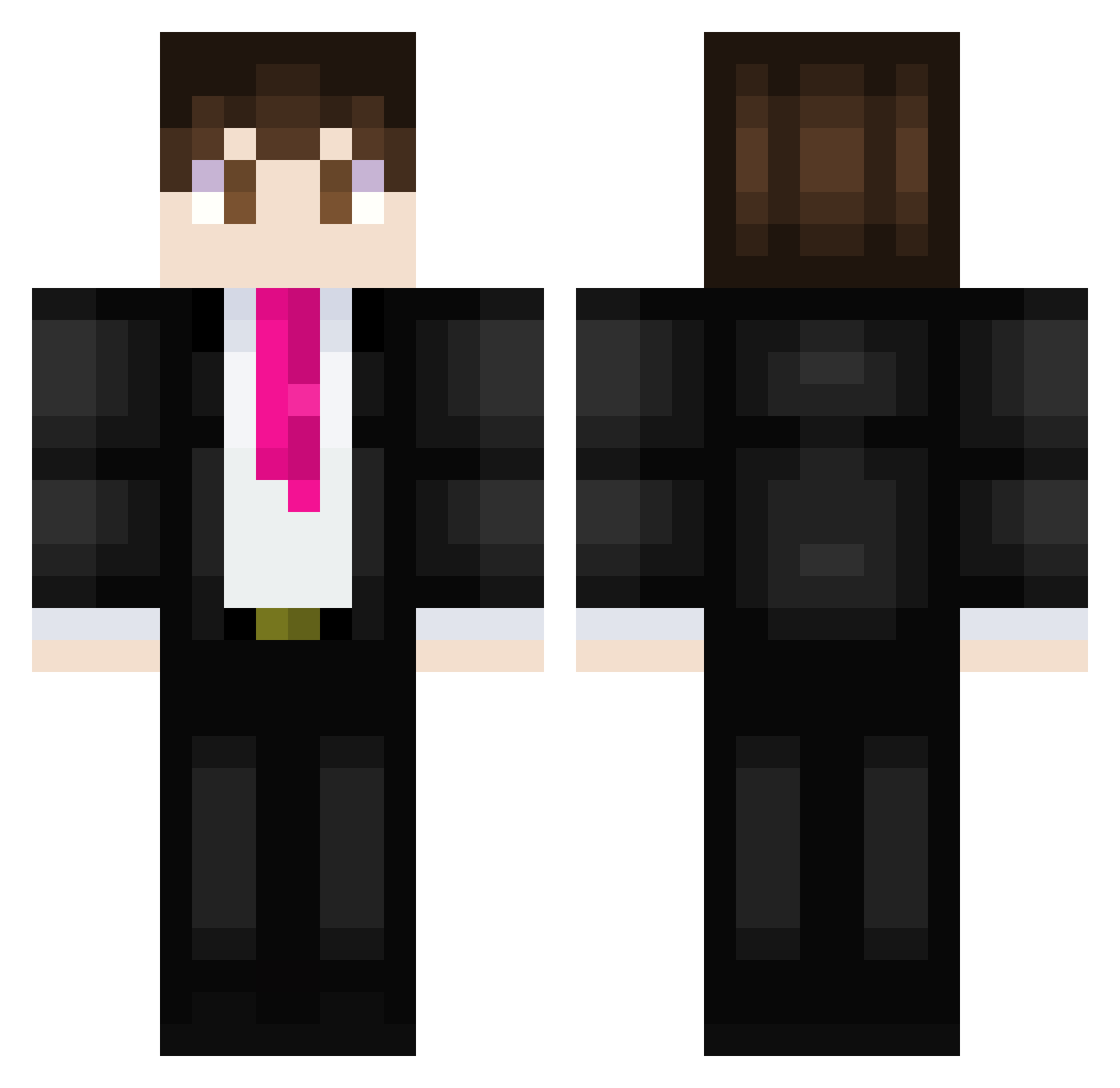 Daddy23v Minecraft skin, front and back view