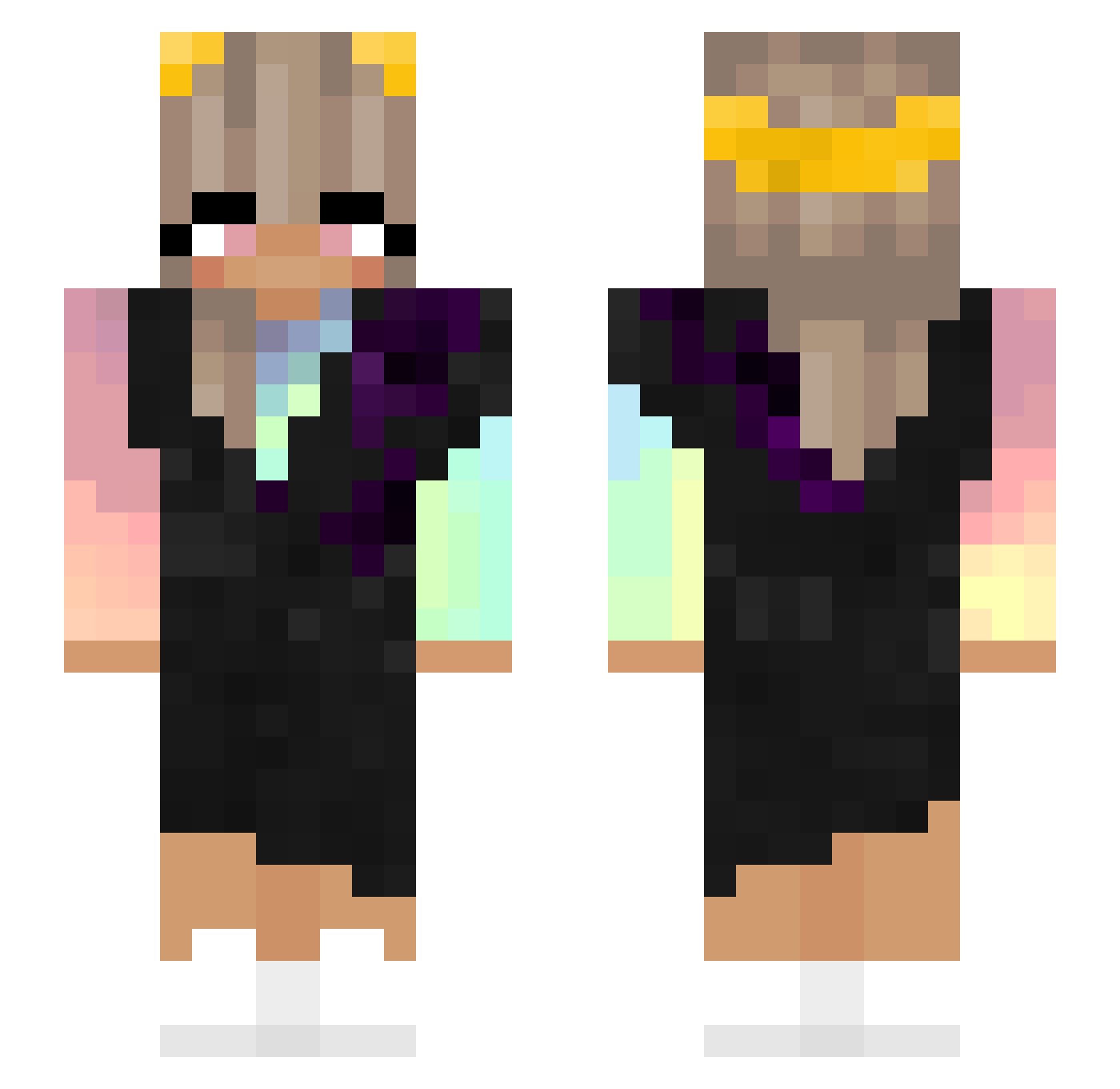 Tyvf Minecraft skin, front and back view