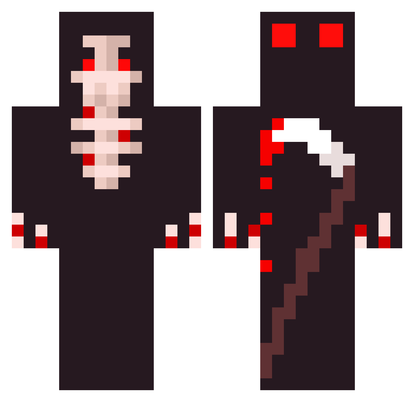 MCMaster500 Minecraft skin, front and back view