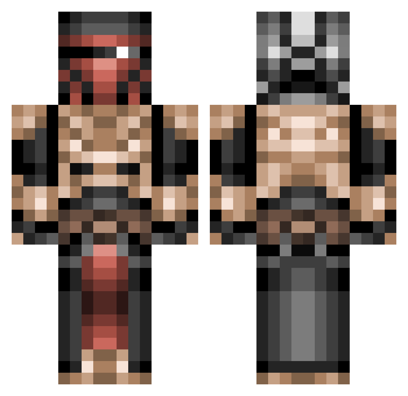 Arthoules Minecraft skin, front and back view