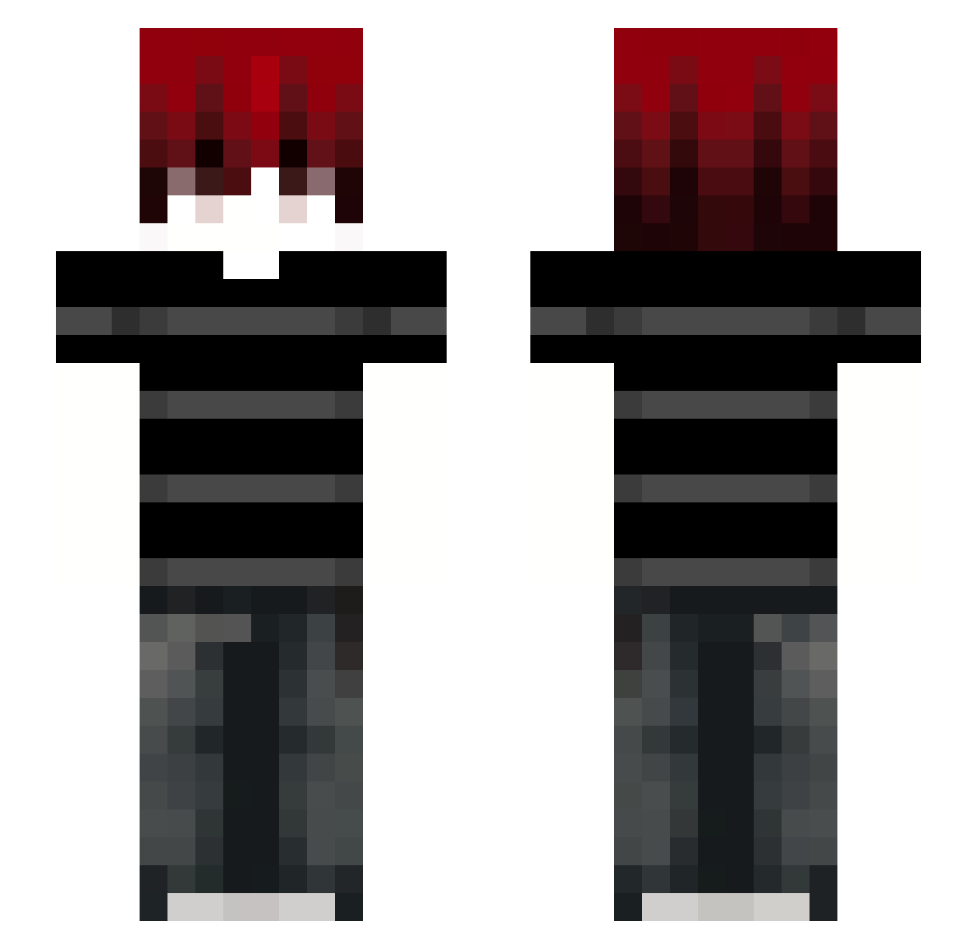 Agussk Minecraft skin, front and back view