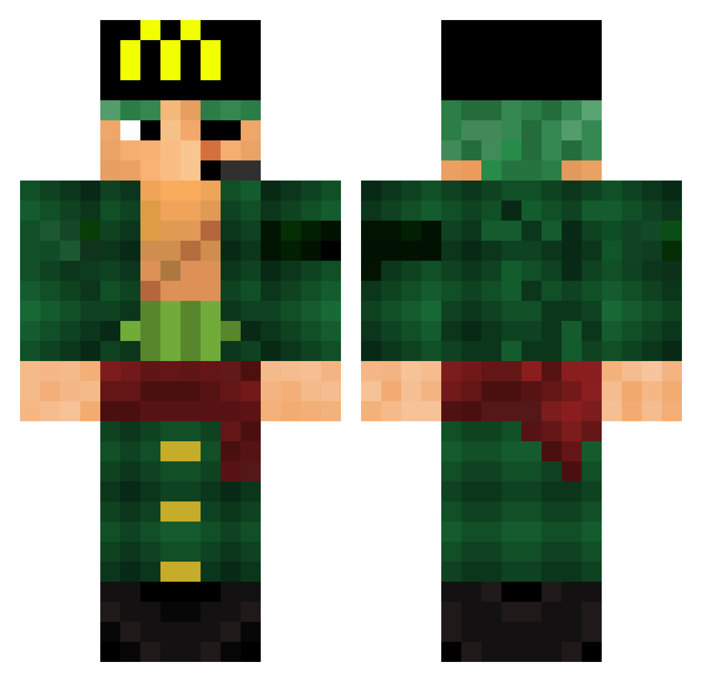 Epithet_Erased Minecraft skin, front and back view