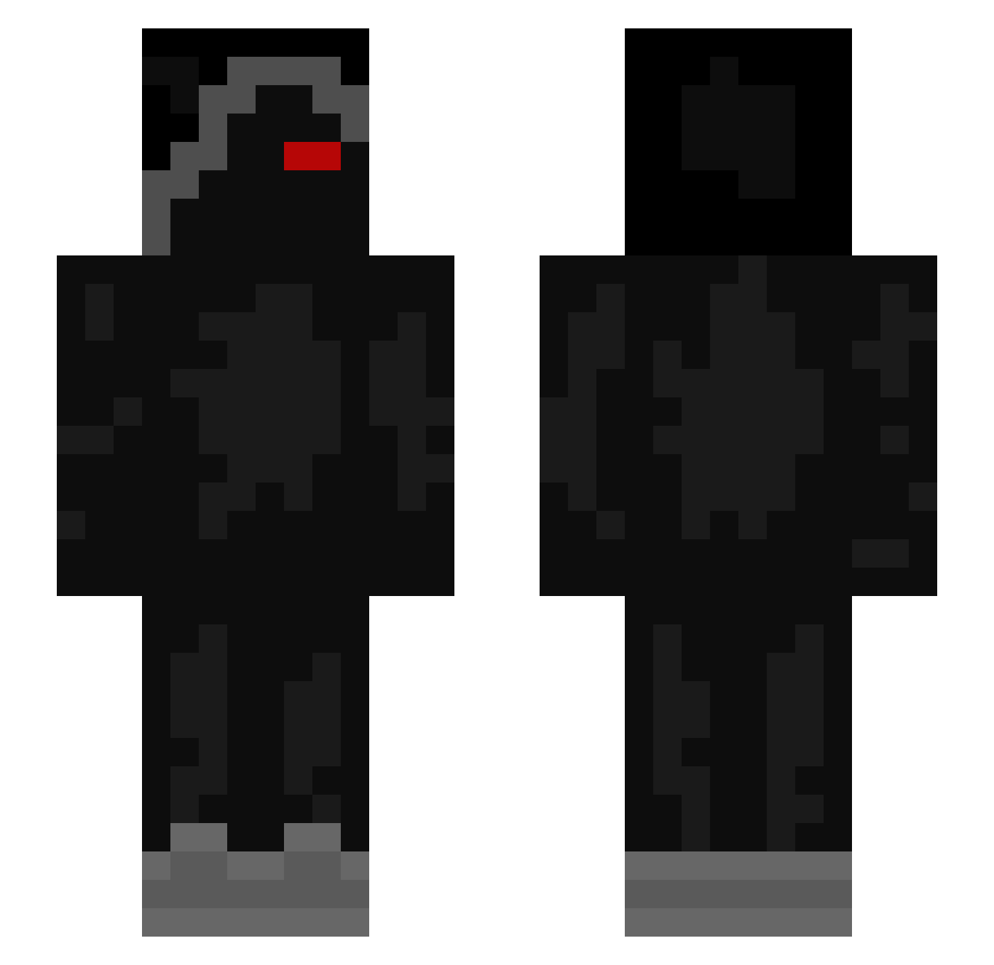 InitSys Minecraft skin, front and back view
