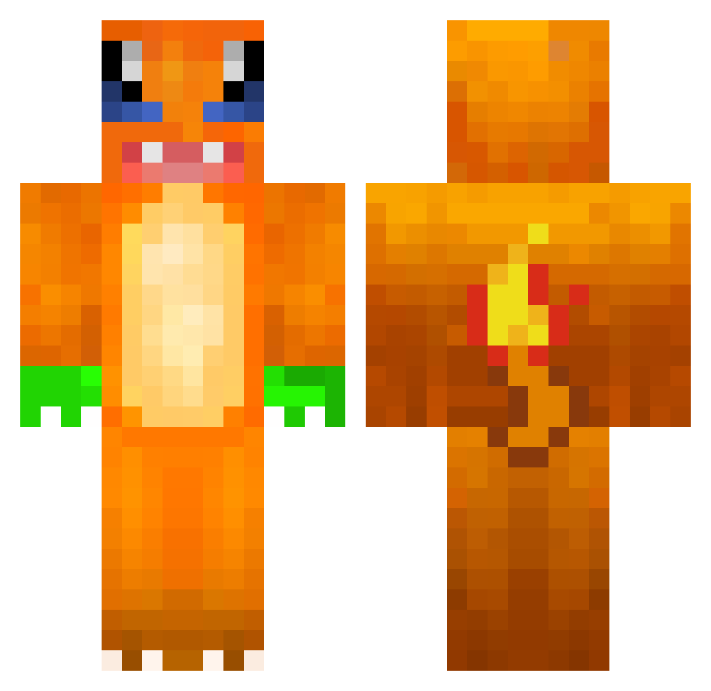 seqco Minecraft skin, front and back view