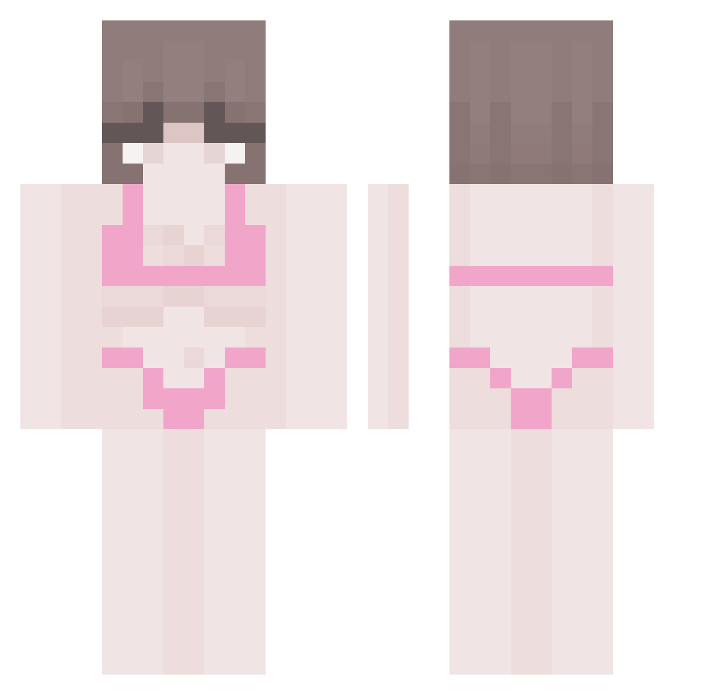 Fipooo Minecraft skin, front and back view