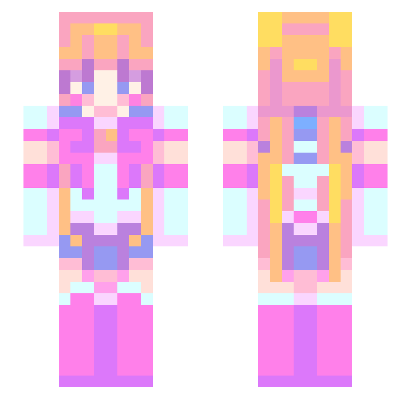 Ebbarr Minecraft skin, front and back view