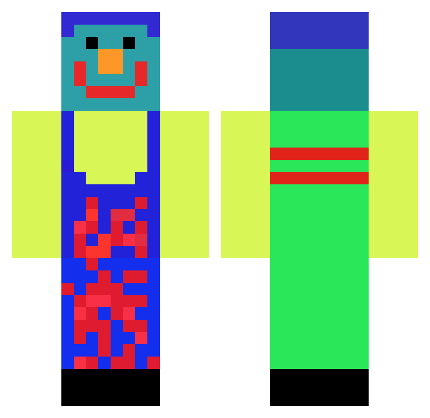 A_Cat_In_Boots Minecraft skin, front and back view