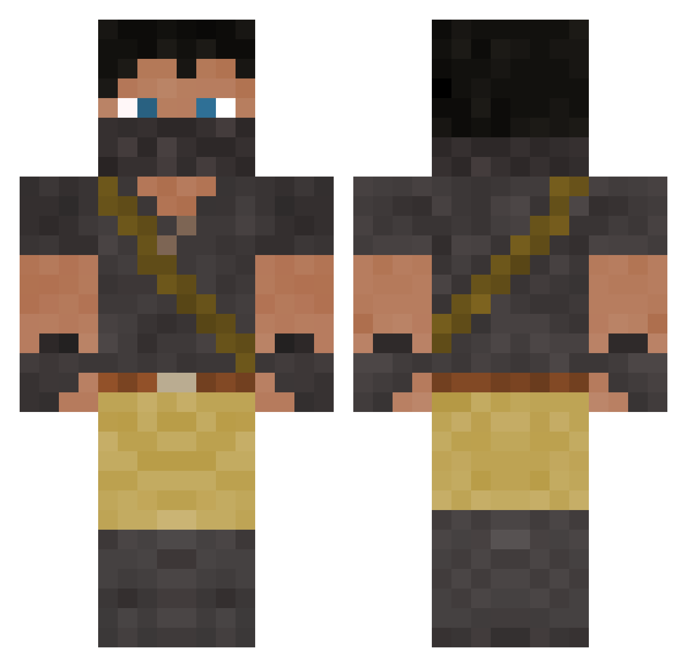bosc Minecraft skin, front and back view