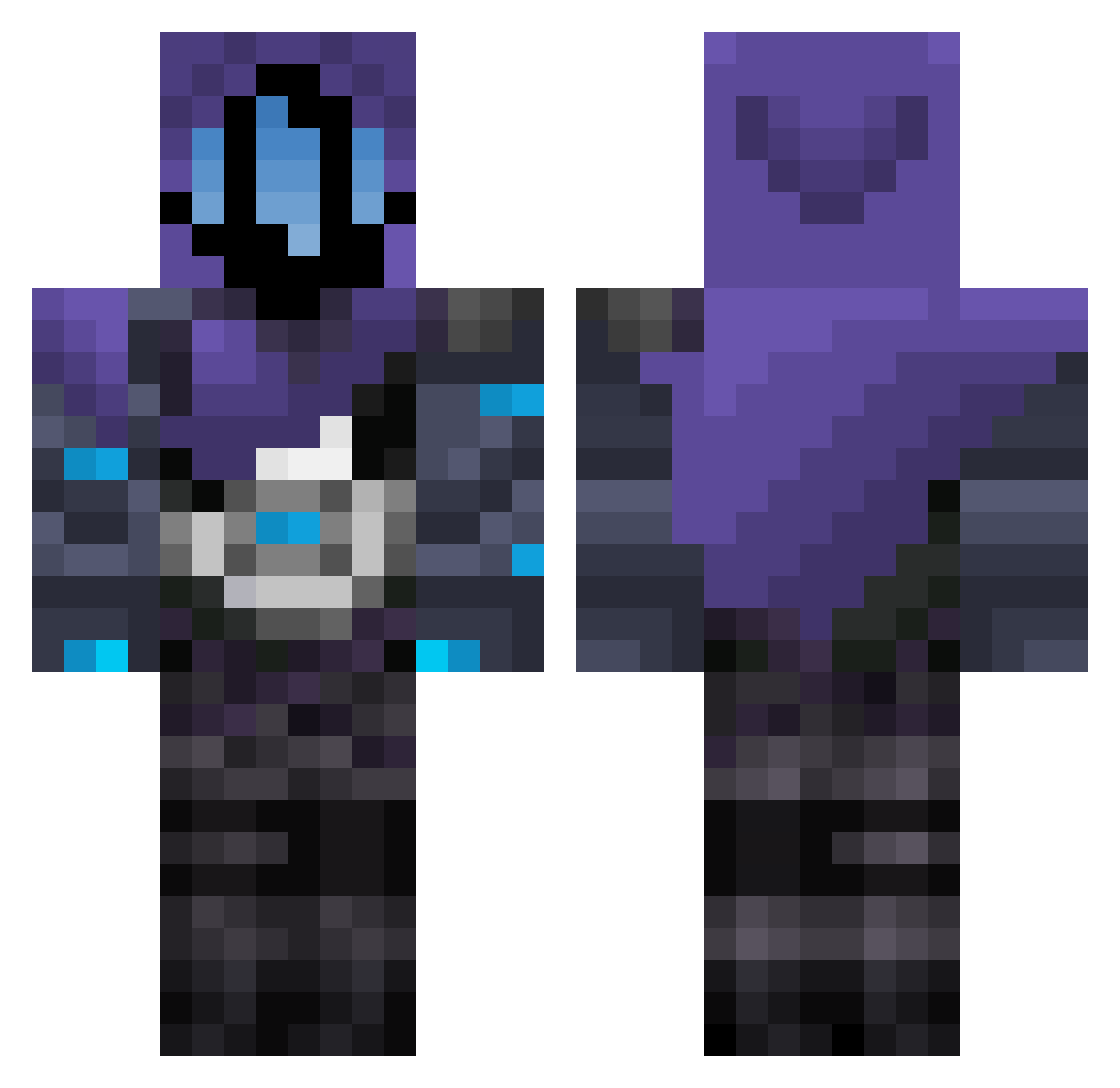 WaduBen Minecraft skin, front and back view