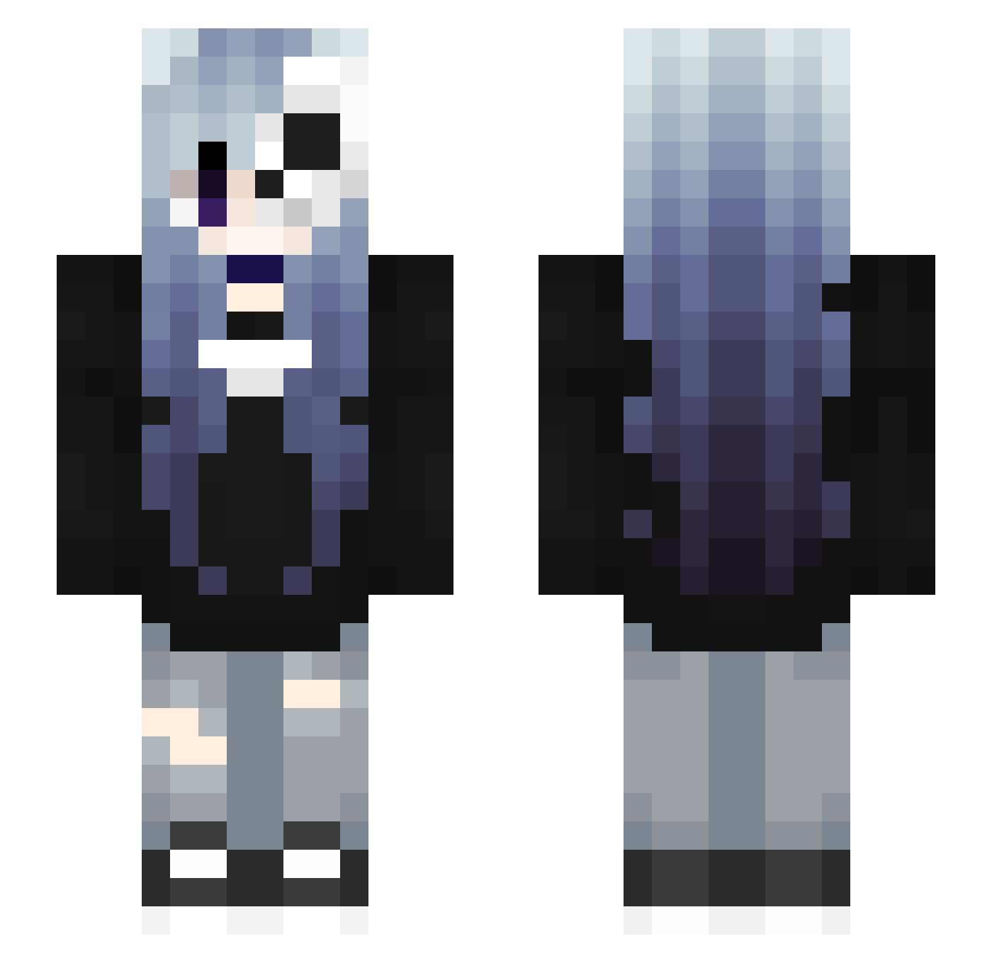 Zetyxx Minecraft skin, front and back view