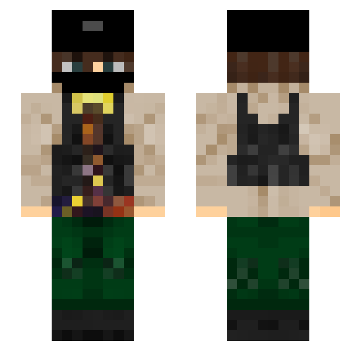 NohPlus Minecraft skin, front and back view
