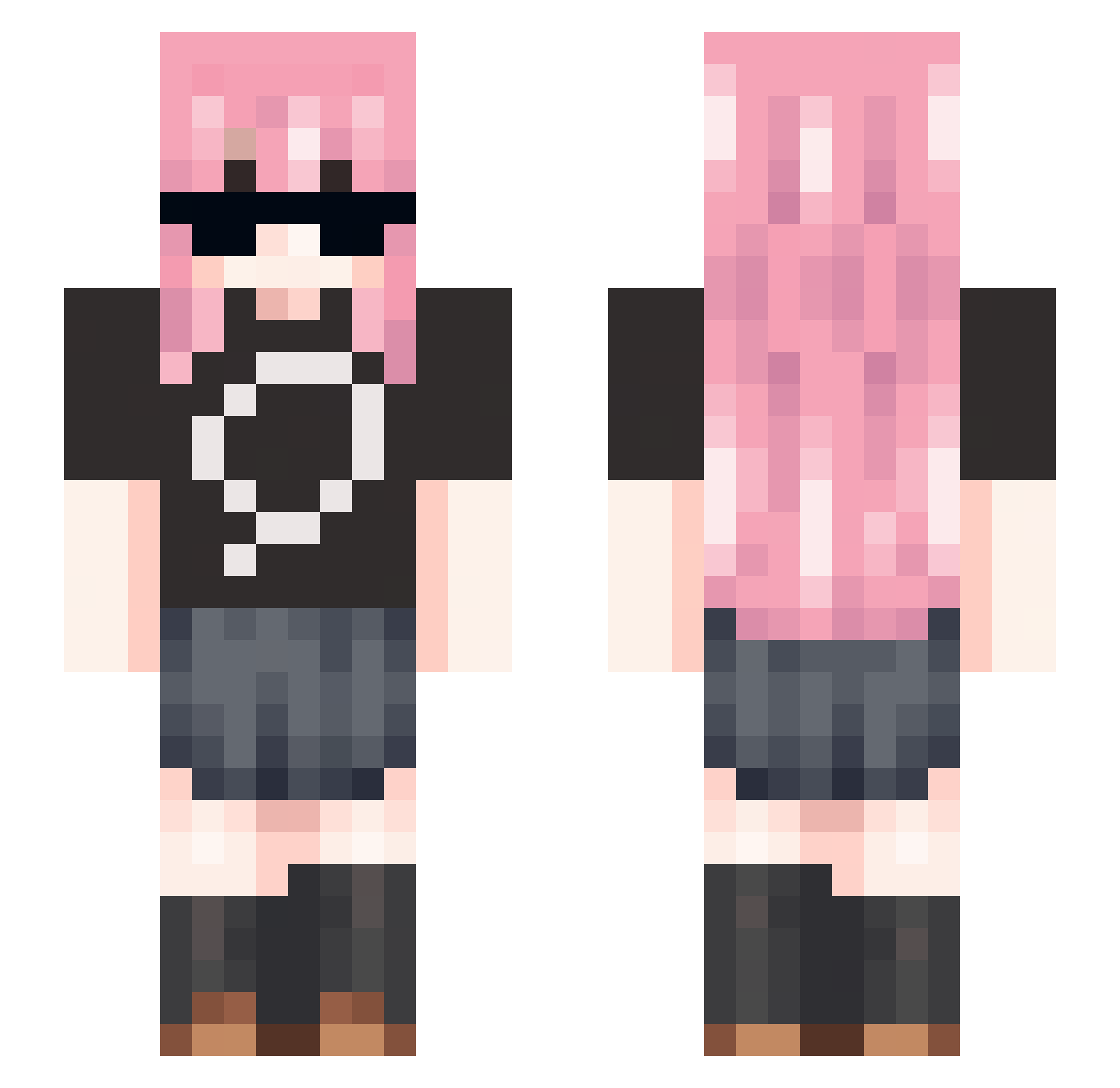 Tofu_Fa Minecraft skin, front and back view