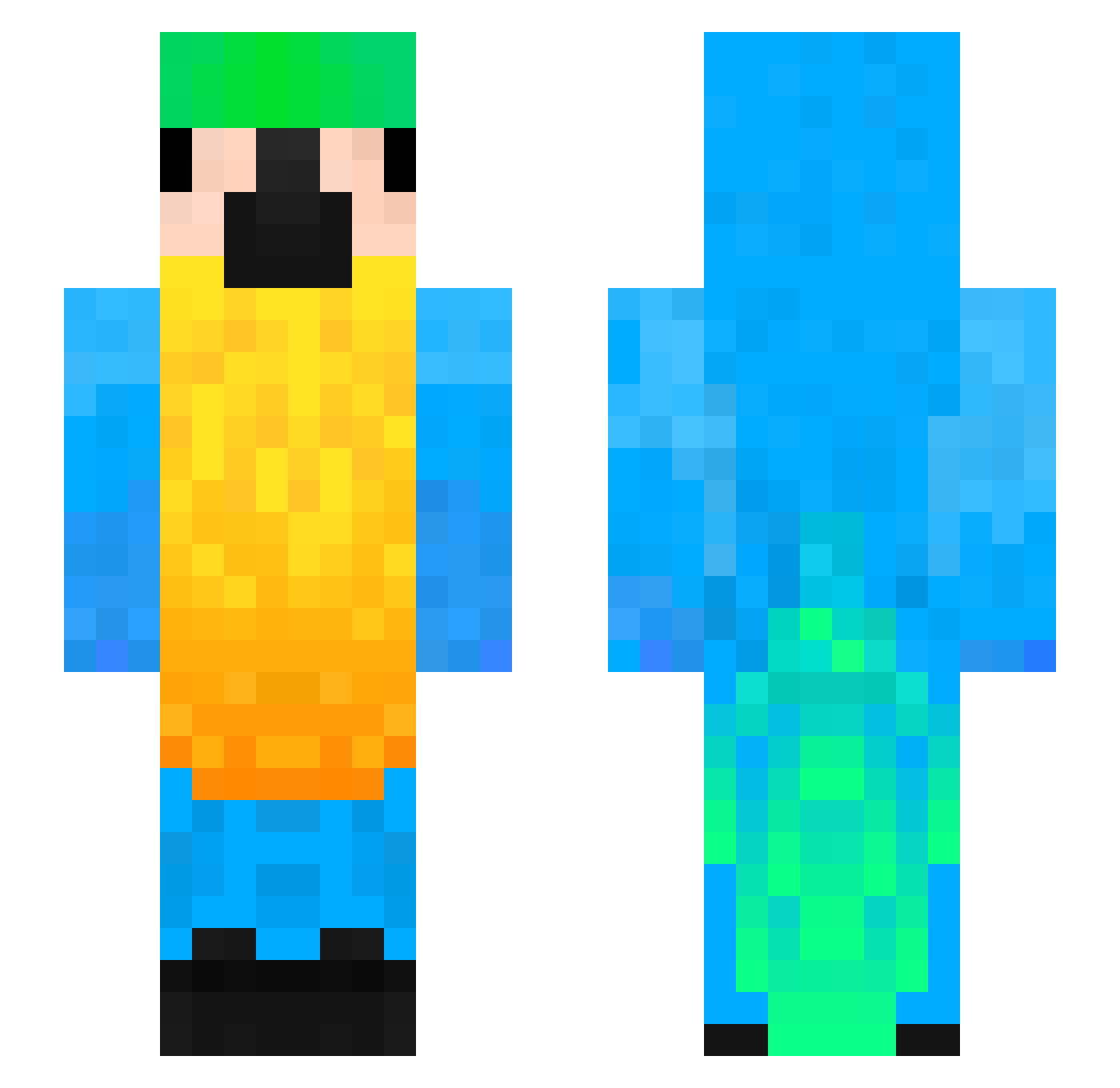 _Utopian Minecraft skin, front and back view