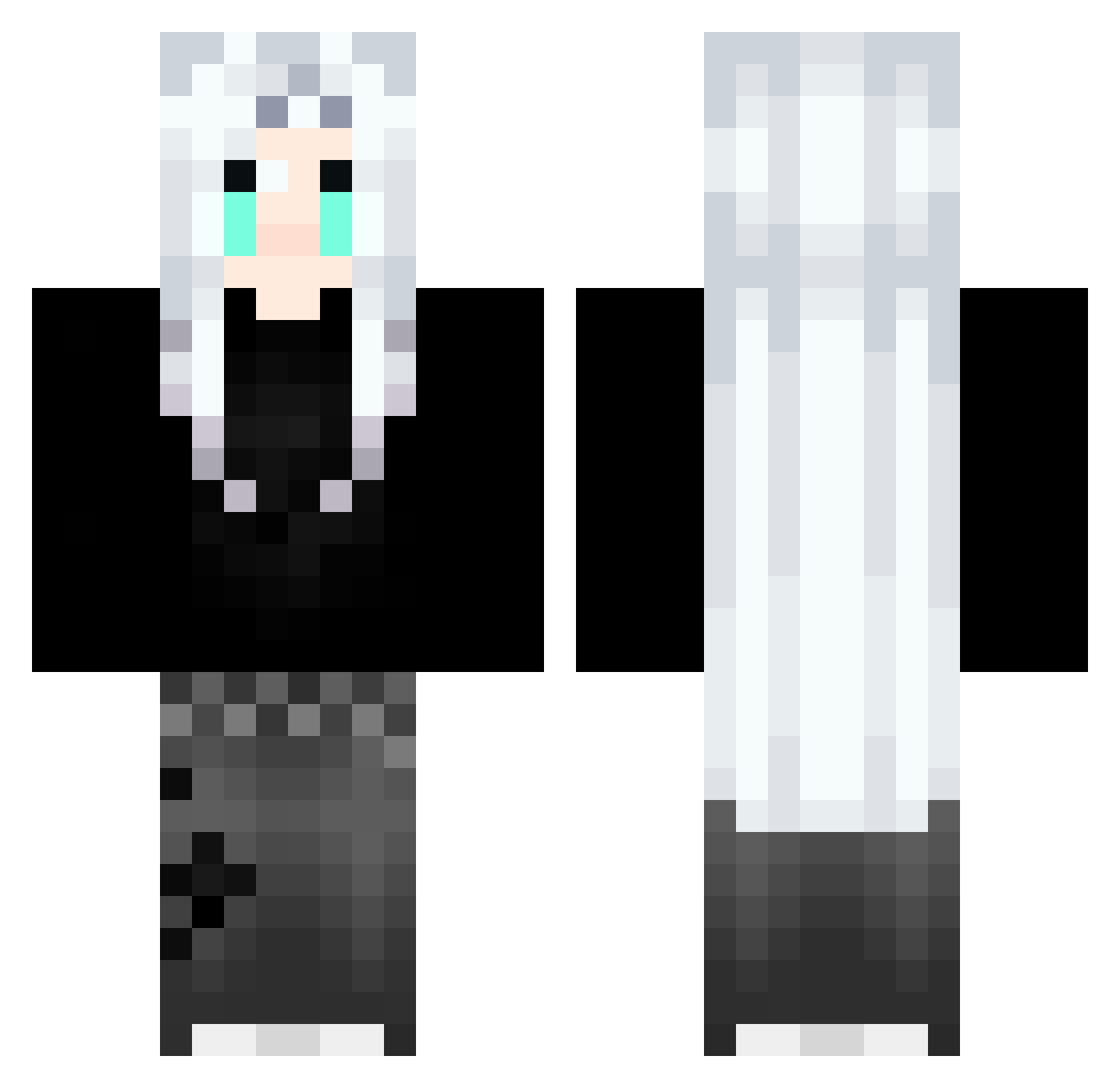 cauldrife Minecraft skin, front and back view