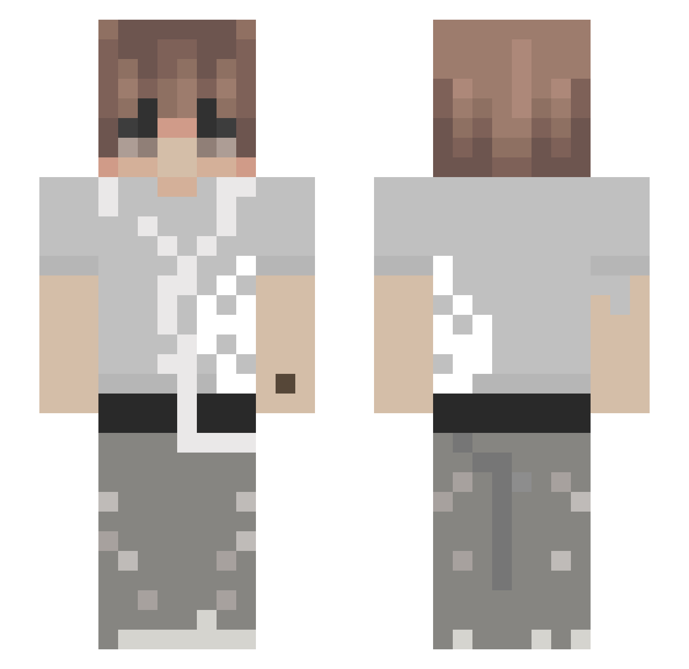 X___Man Minecraft skin, front and back view