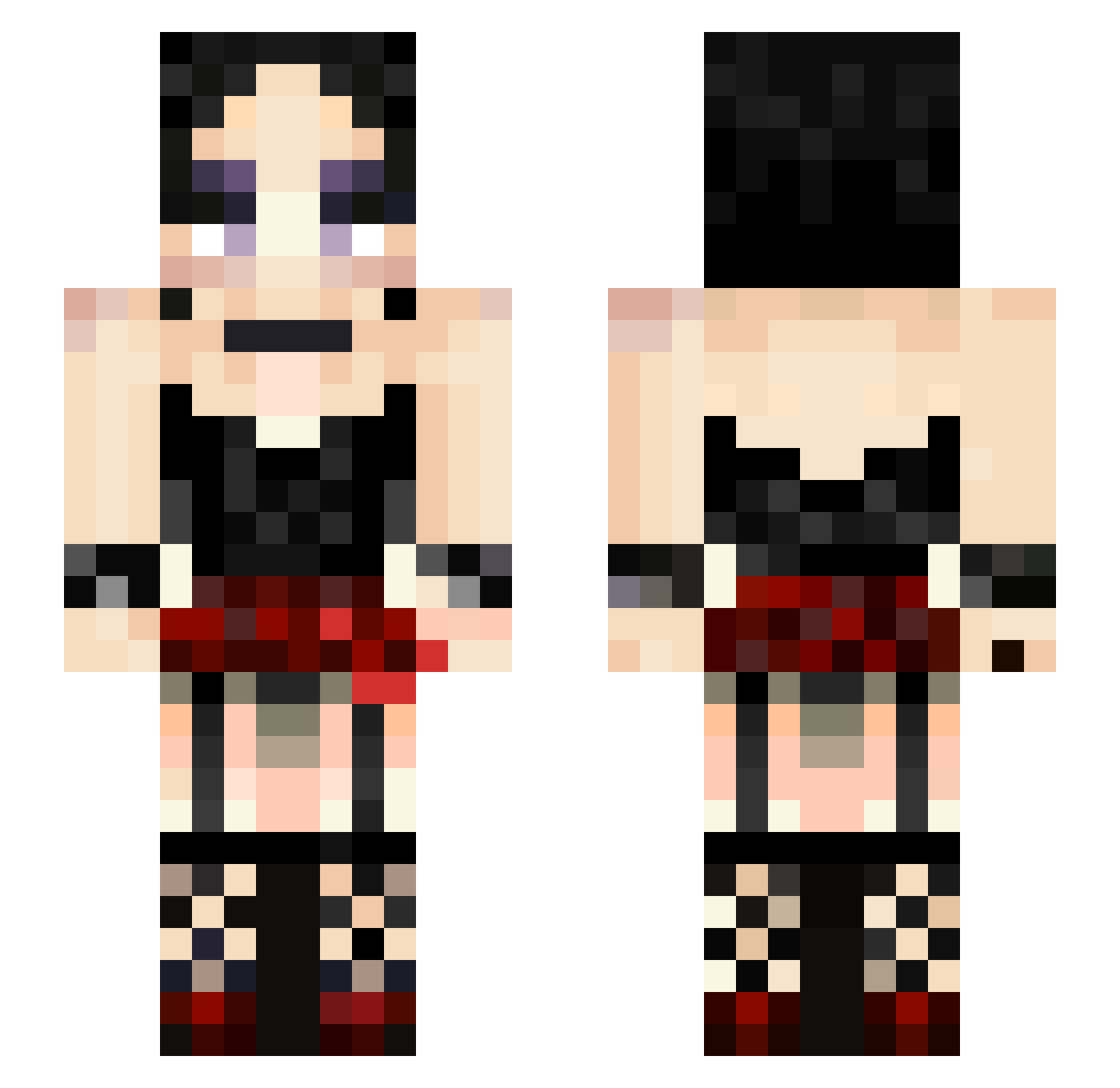 pearlstephens Minecraft skin, front and back view
