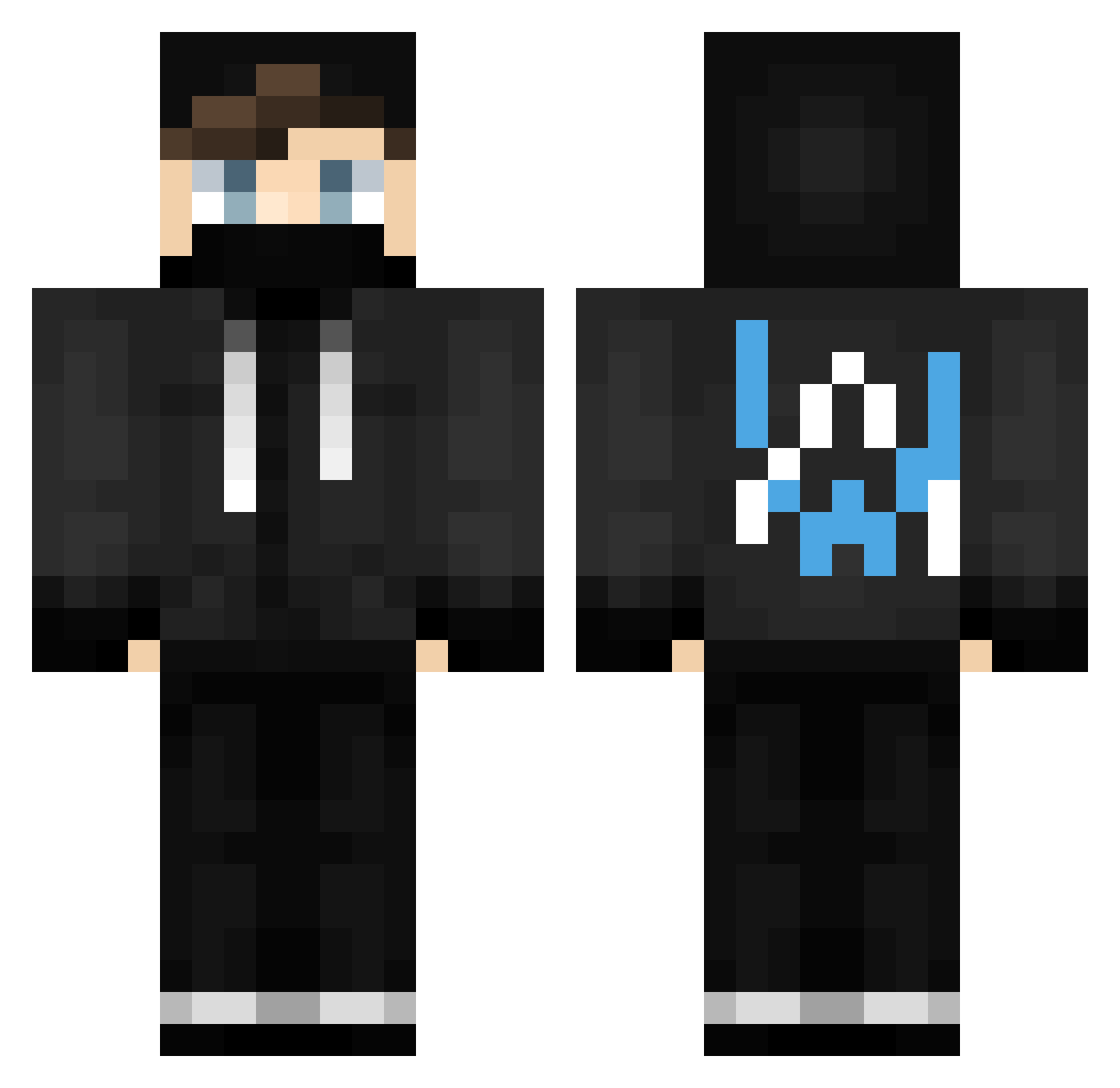 mullog101 Minecraft skin, front and back view
