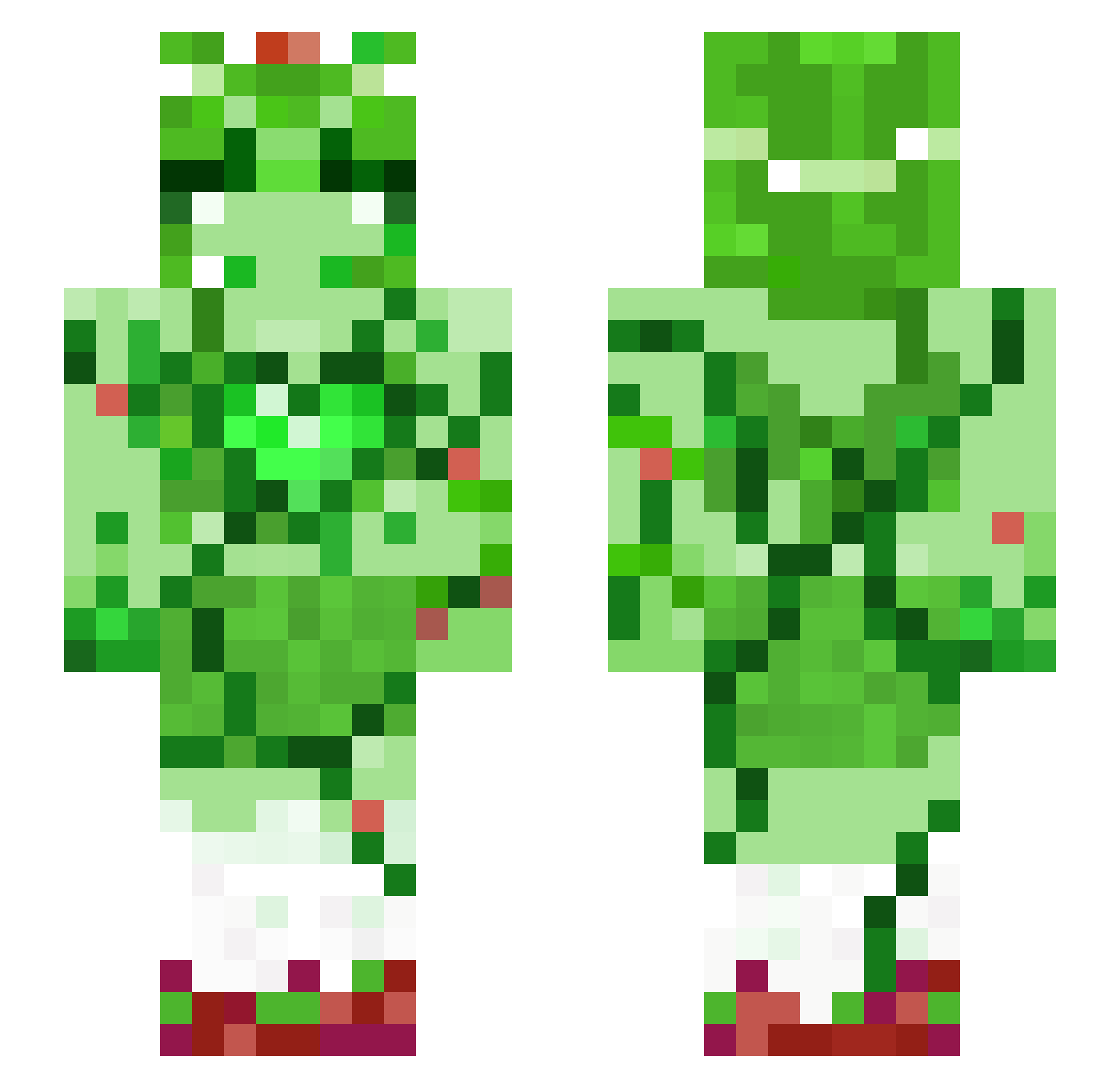 SprouttXD Minecraft skin, front and back view