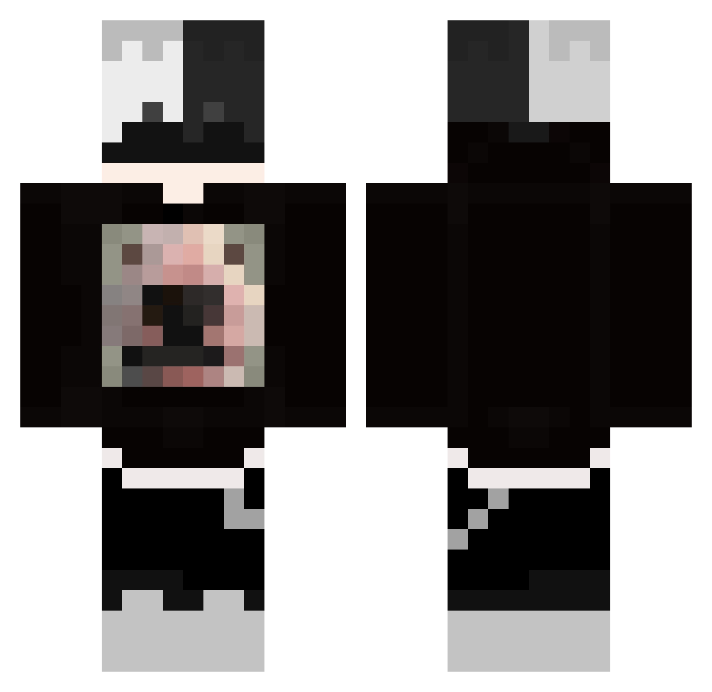 Aouls Minecraft skin, front and back view