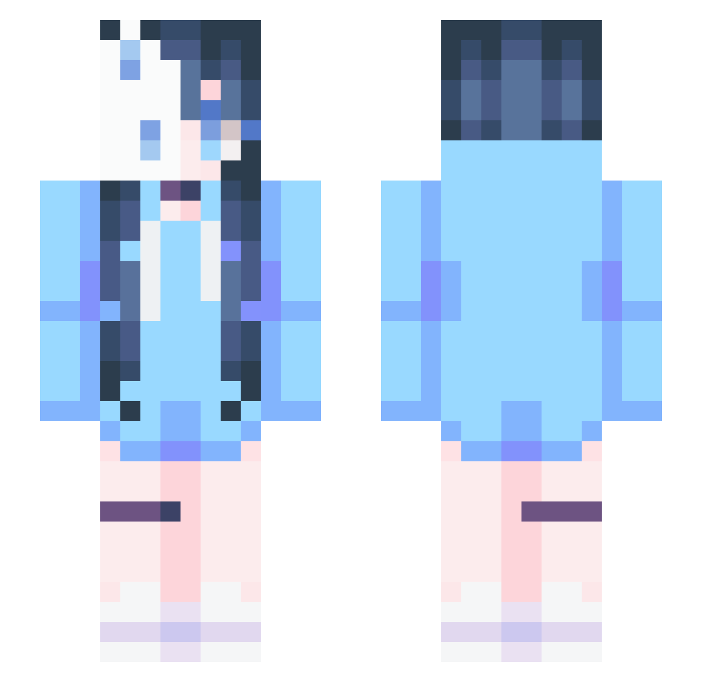 K3yZ3 Minecraft skin, front and back view