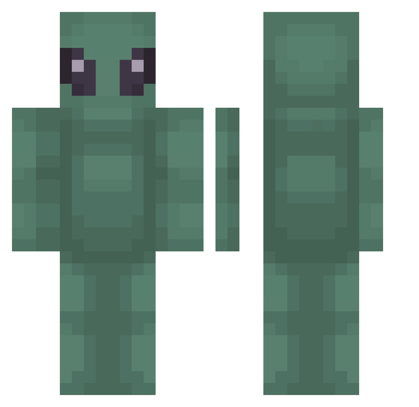 CRITYKAL Minecraft skin, front and back view