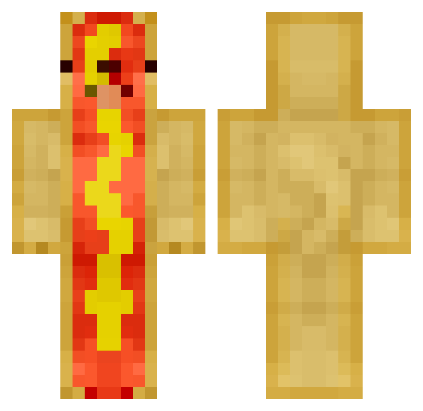 Bobstep Minecraft skin, front and back view