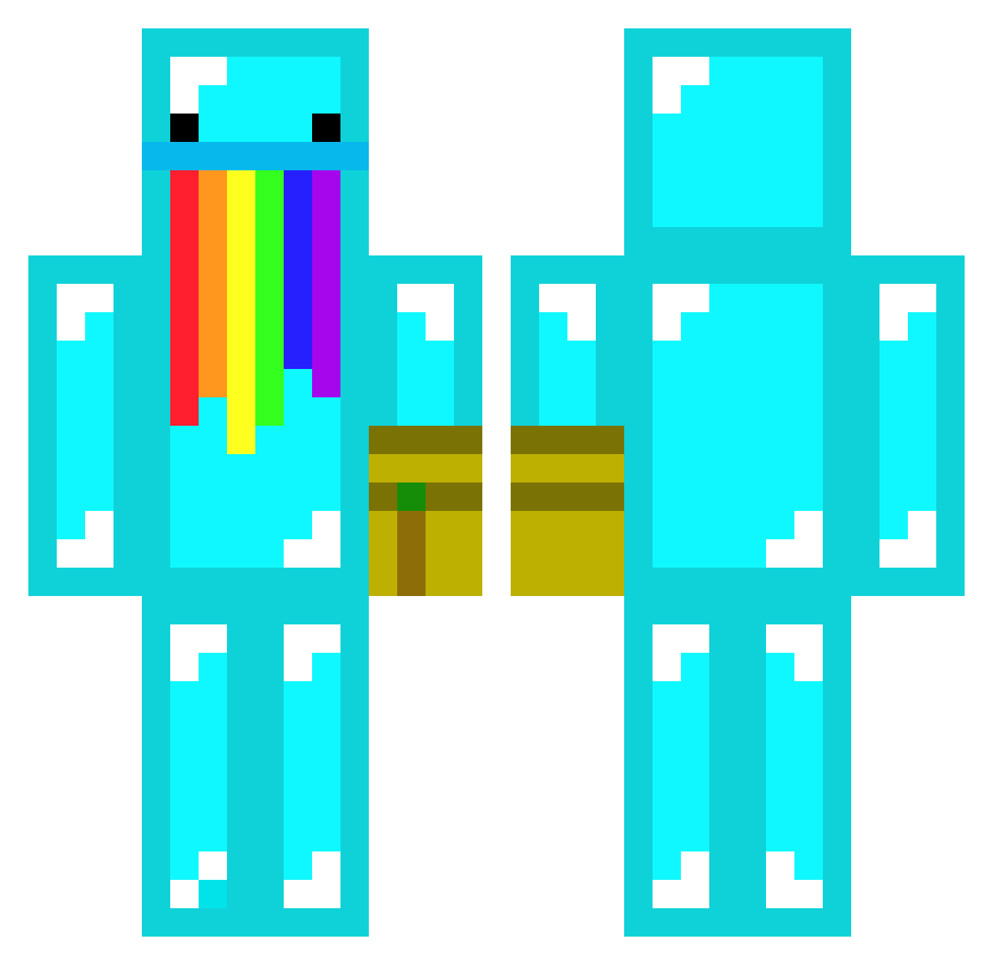 KEYBOARD_SLAM Minecraft skin, front and back view