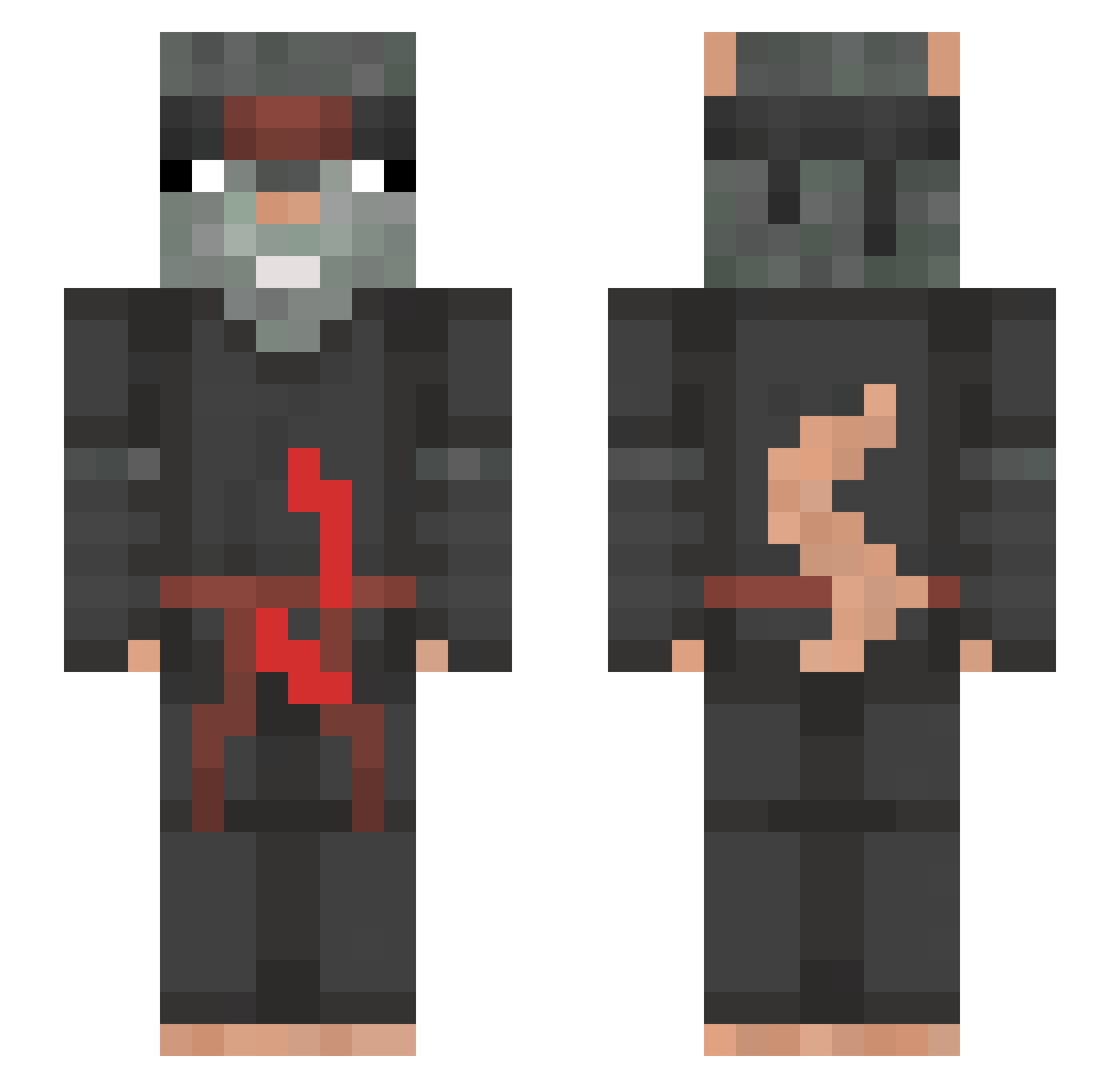 Bas1kki Minecraft skin, front and back view