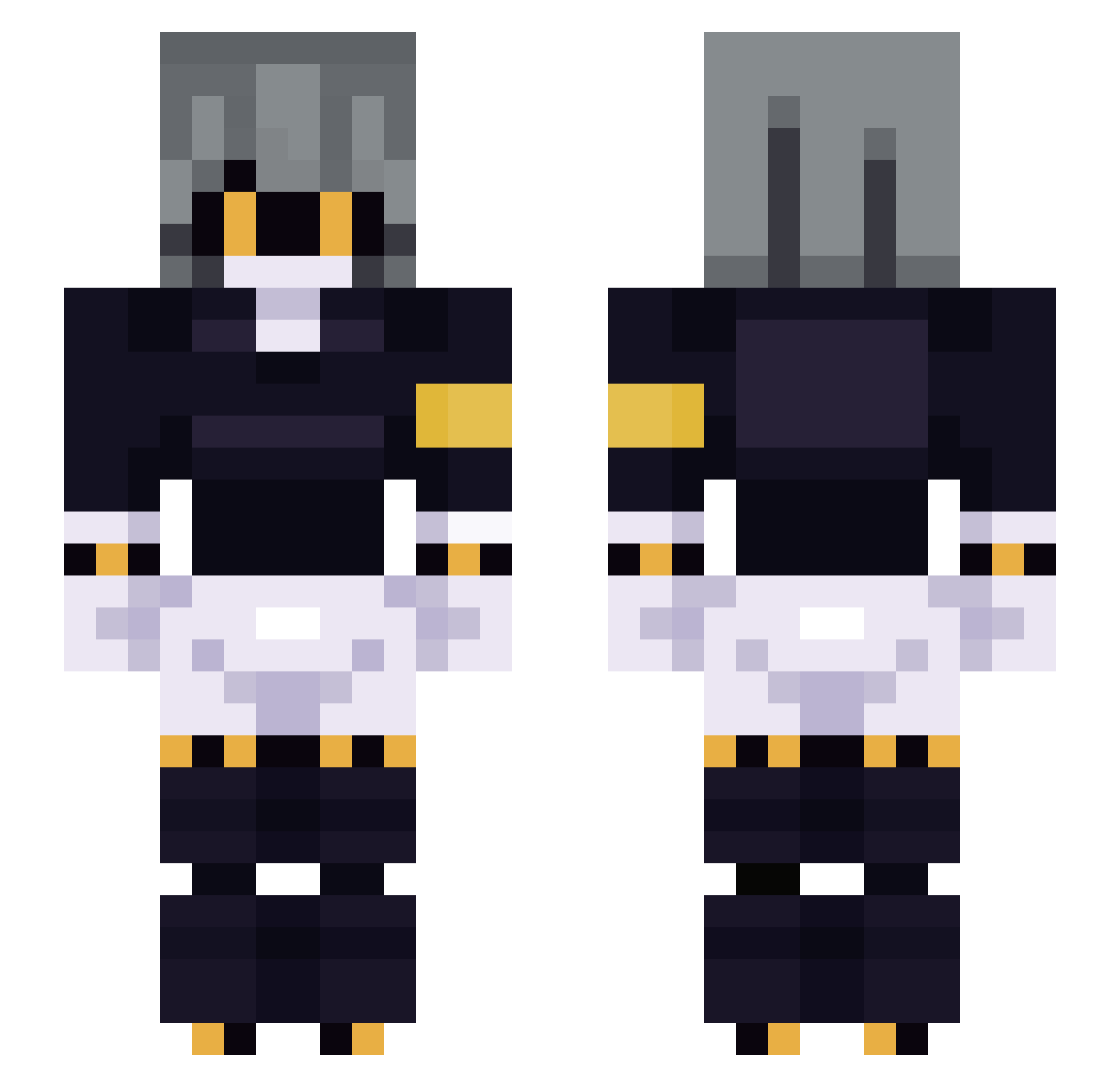 TrojanHrse Minecraft skin, front and back view