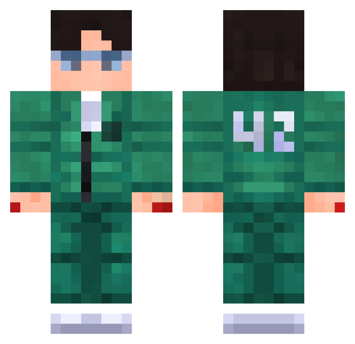HateLier Minecraft skin, front and back view