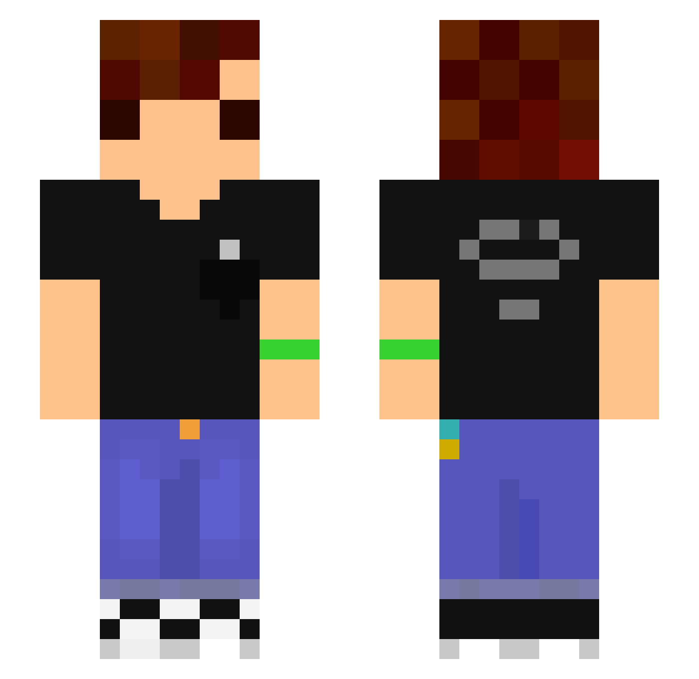 Sombrero Minecraft skin, front and back view