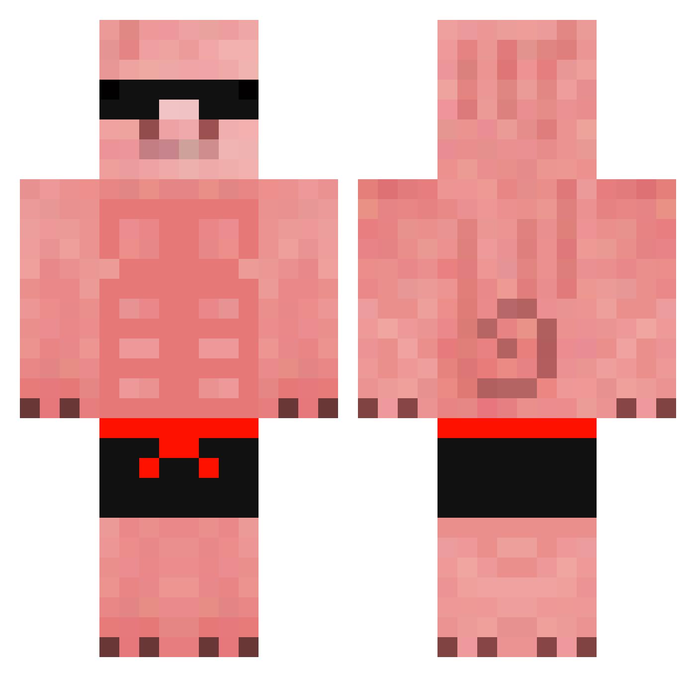 somewhitekiduwu Minecraft skin, front and back view