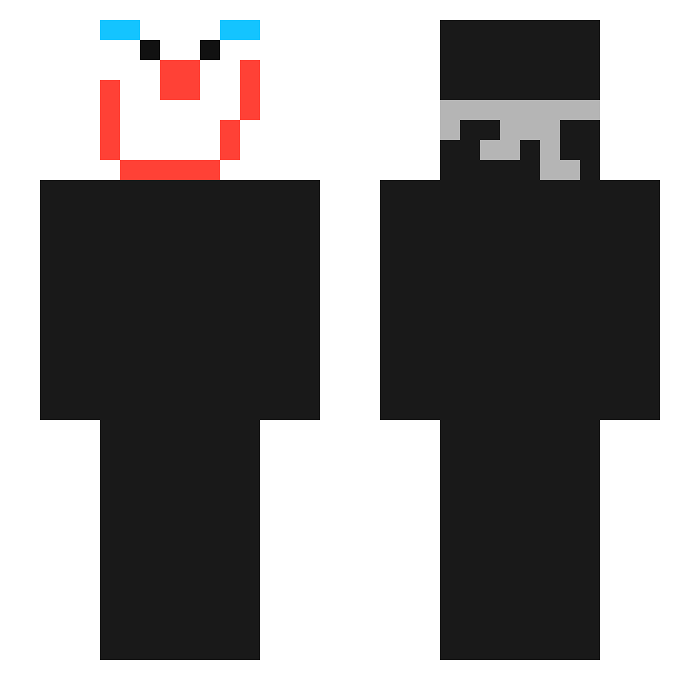 HoodTea Minecraft skin, front and back view