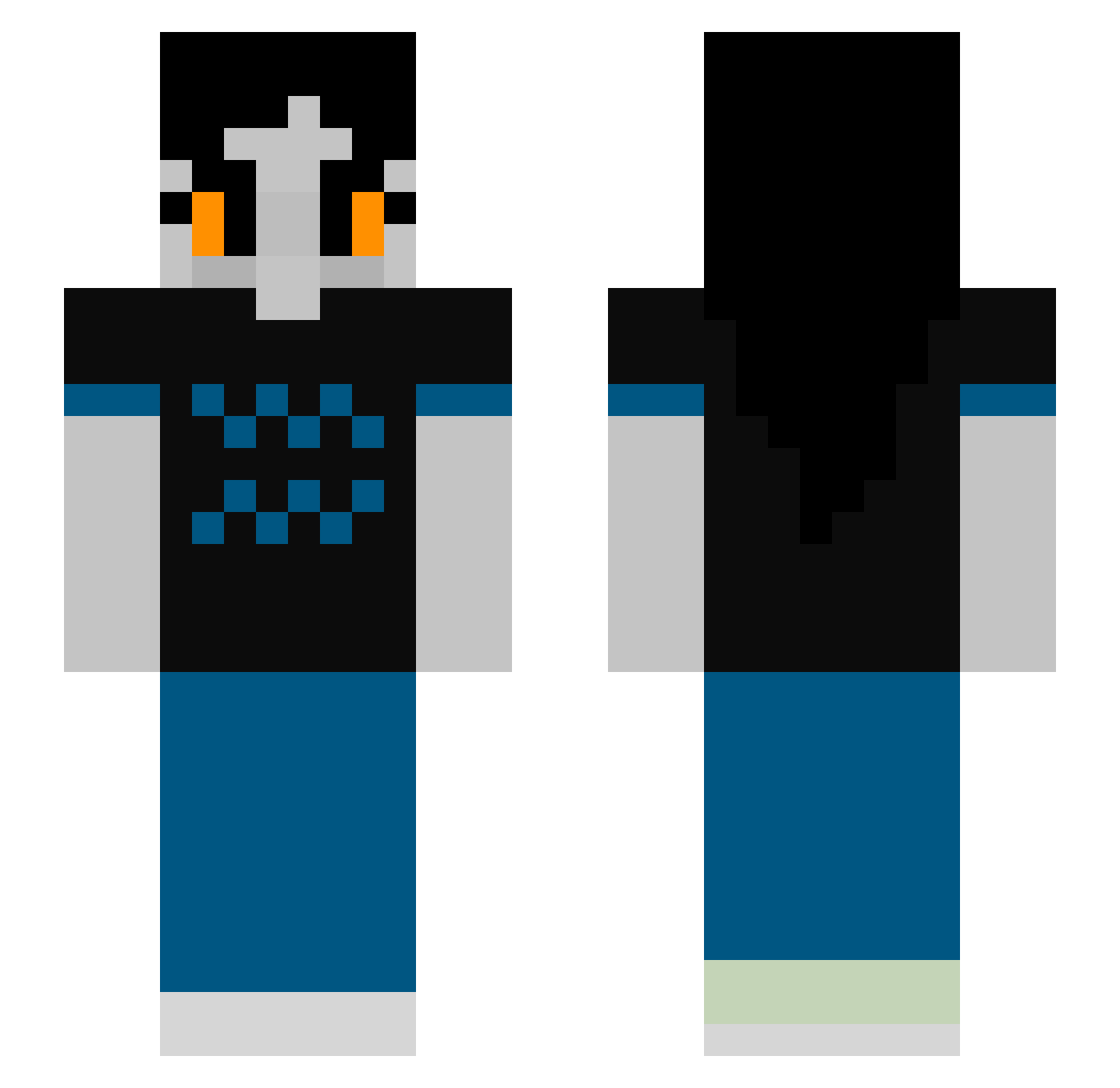 Silly0wl Minecraft skin, front and back view