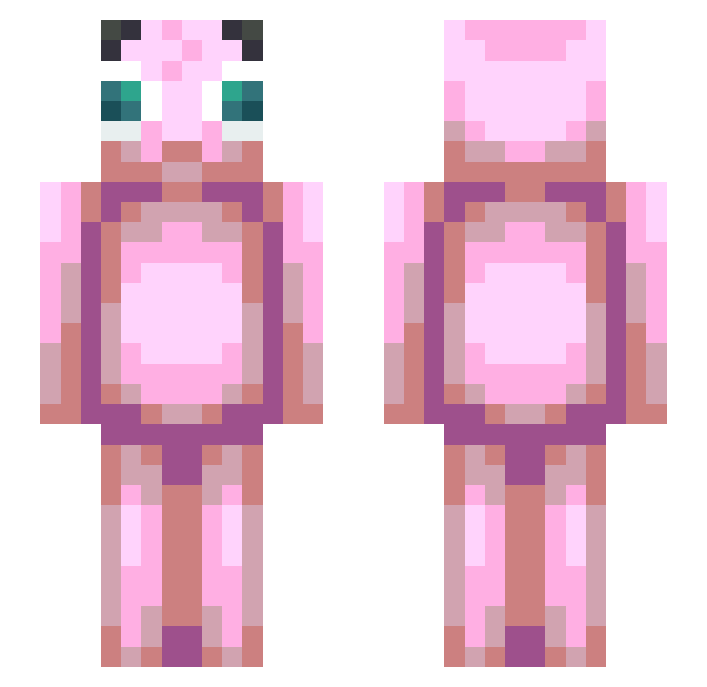 its_a_cutiepie Minecraft skin, front and back view